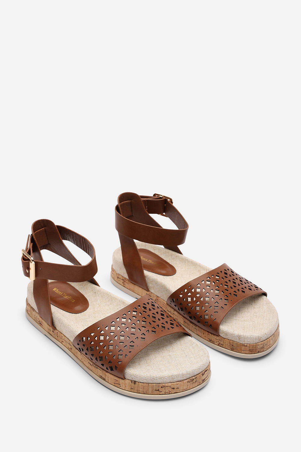 Tan Where's That From Tan Banyan Double Strap Flatform Sandal, Image 4 of 6