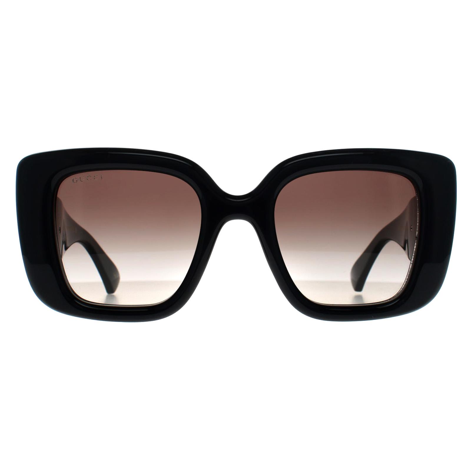 Black Gucci Black Square Shiny Black Grey Gradient GG1975S, Image 1 of 3