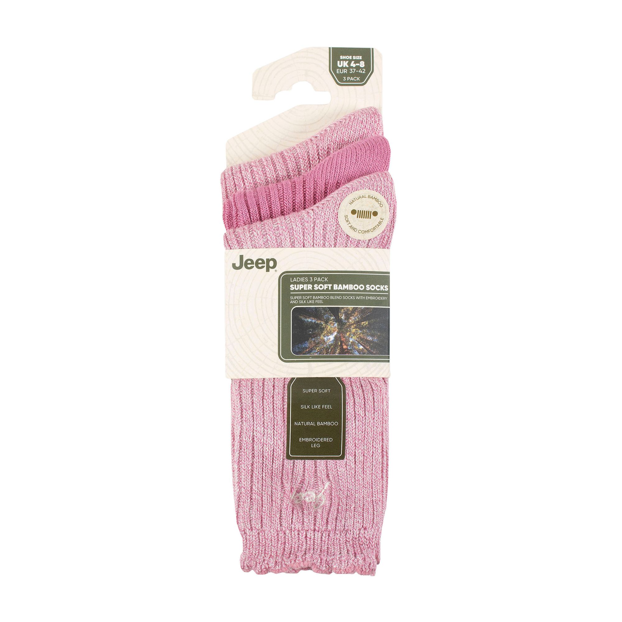 Pink 3 Pack Super Soft Bamboo Socks, Image 3 of 3
