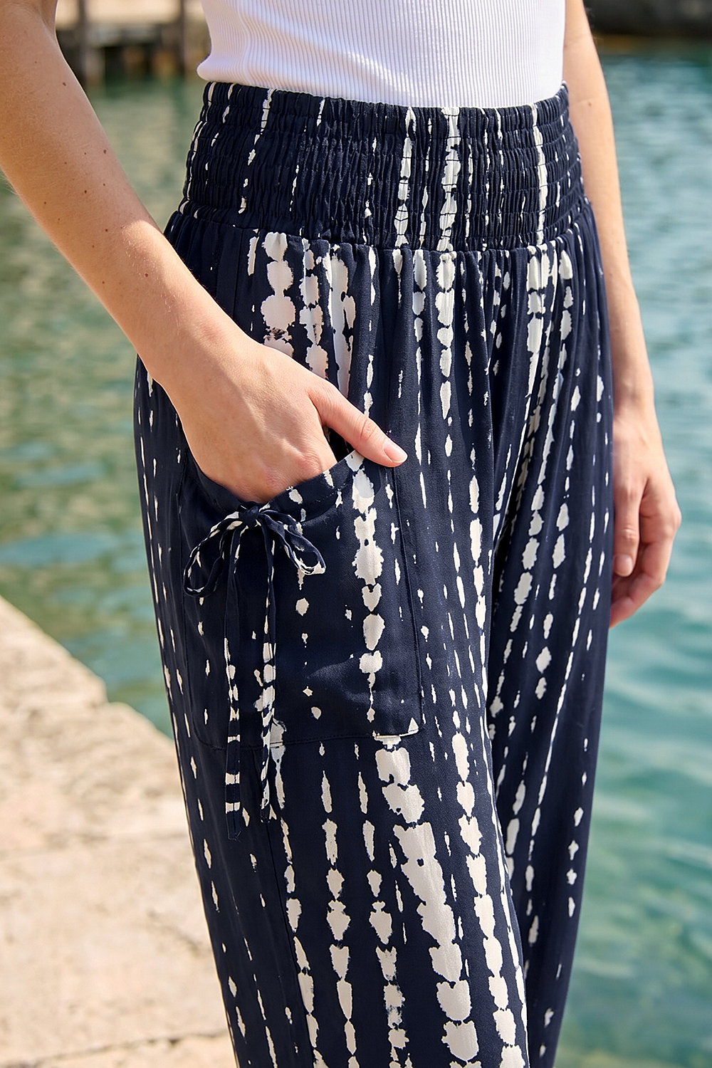 Navy Tie Dye Print Hareem Jogger, Image 5 of 4