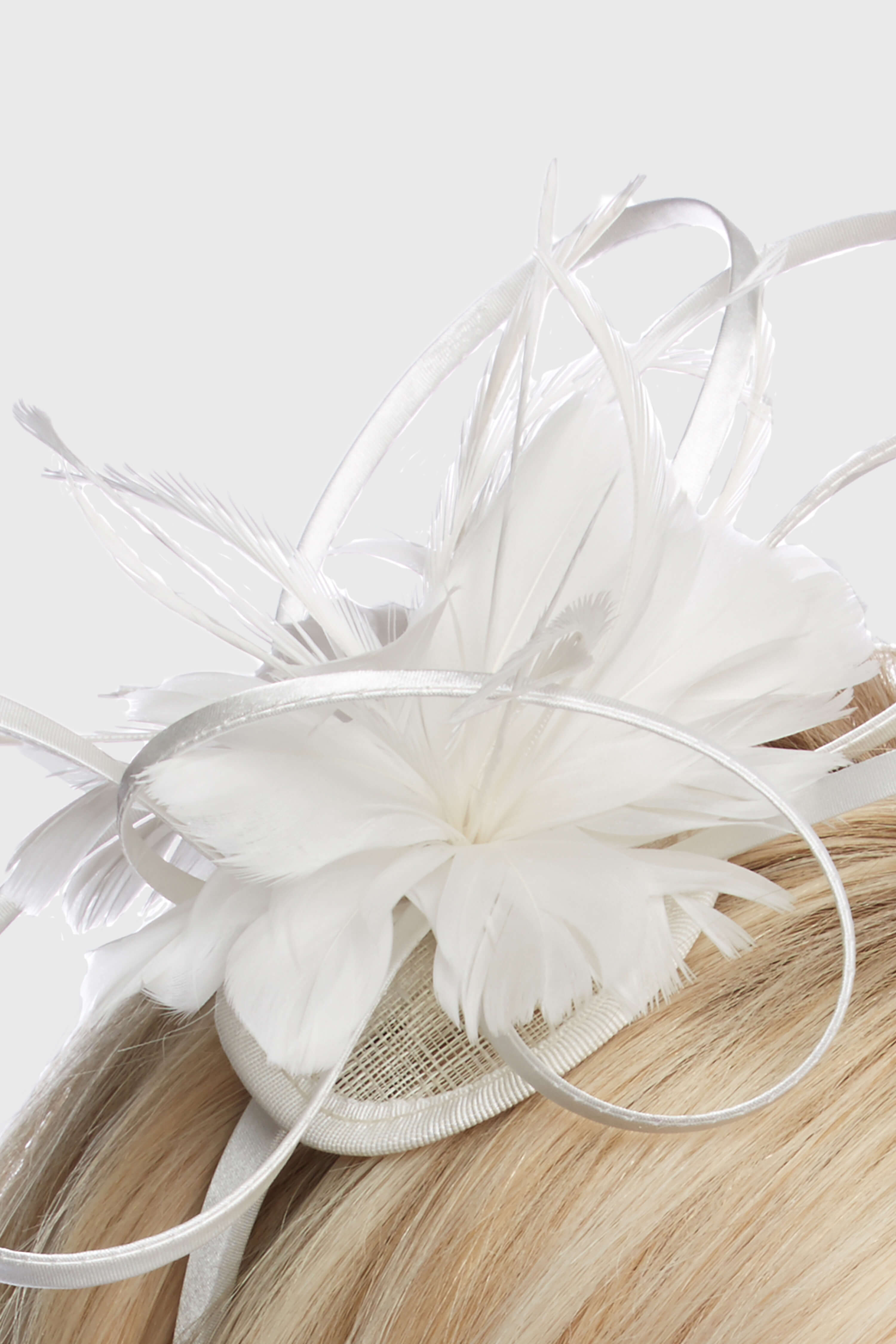 Ivory  Floral Feather Headband Fascinator, Image 5 of 4