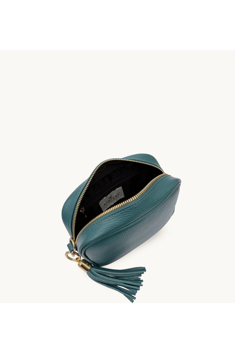 Teal The Tassel Teal Leather Crossbody Bag, Image 5 of 6