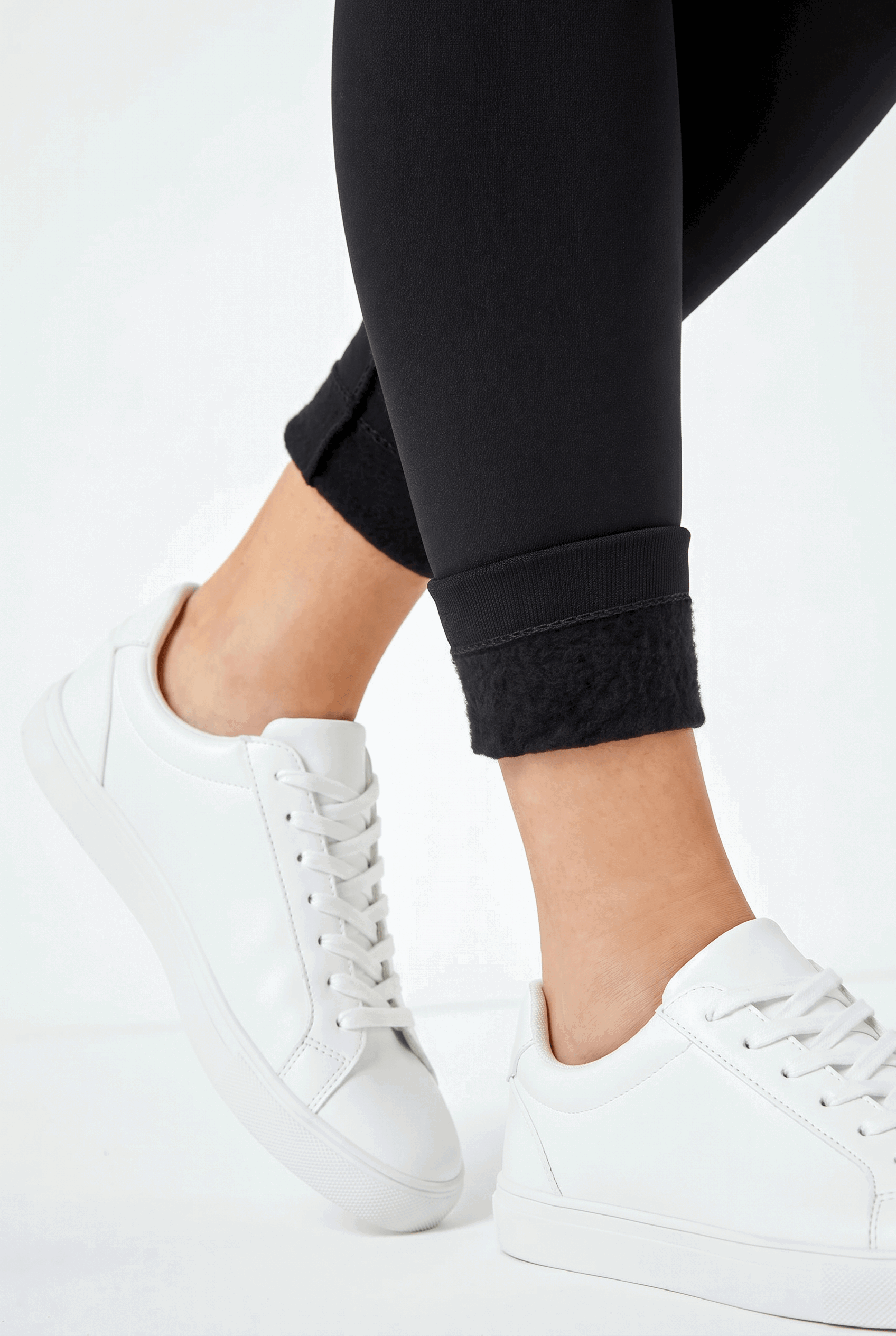 Black Fleece Lined Leggings, Image 6 of 5
