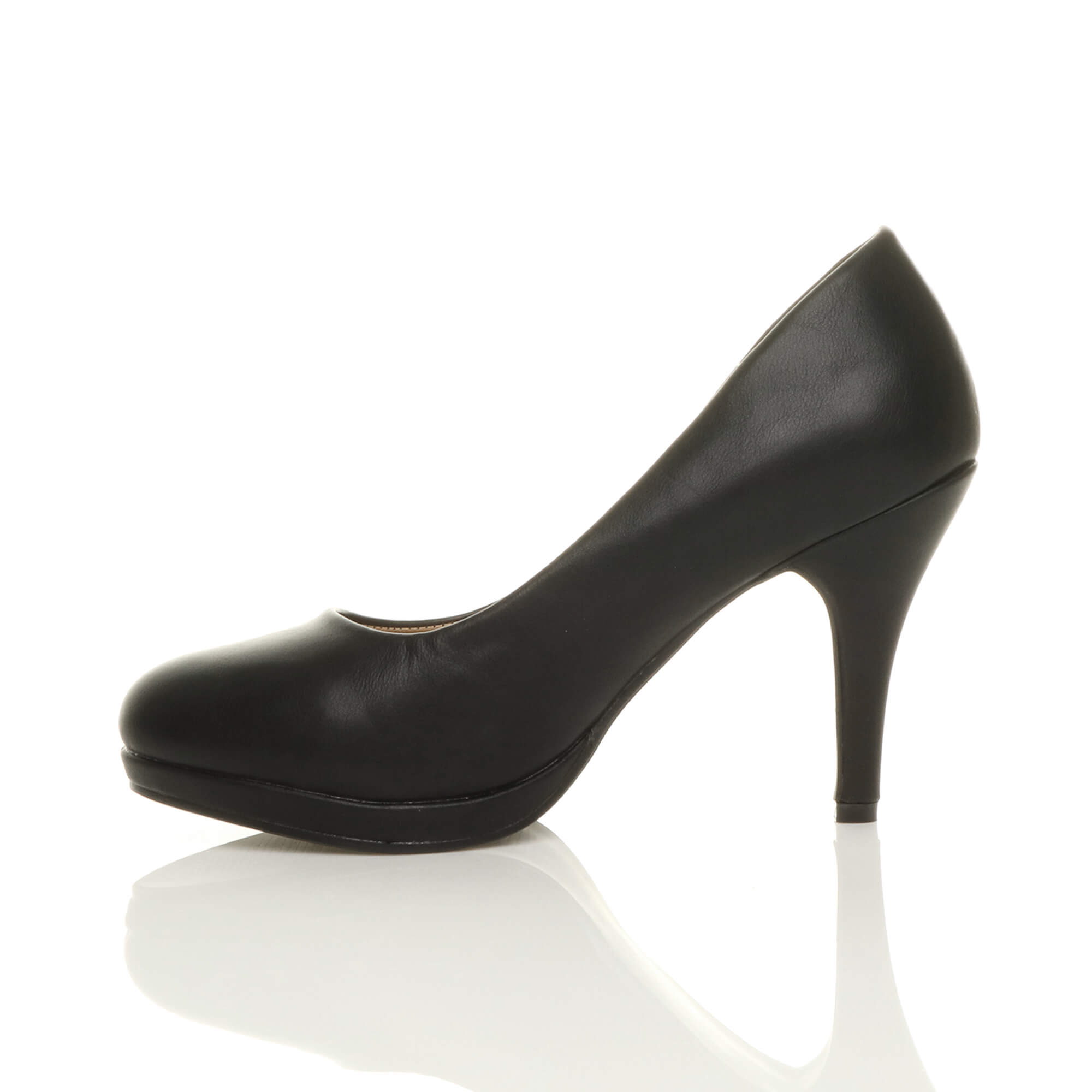 Black AJVANI Black High Heel Court Shoes, Image 3 of 6