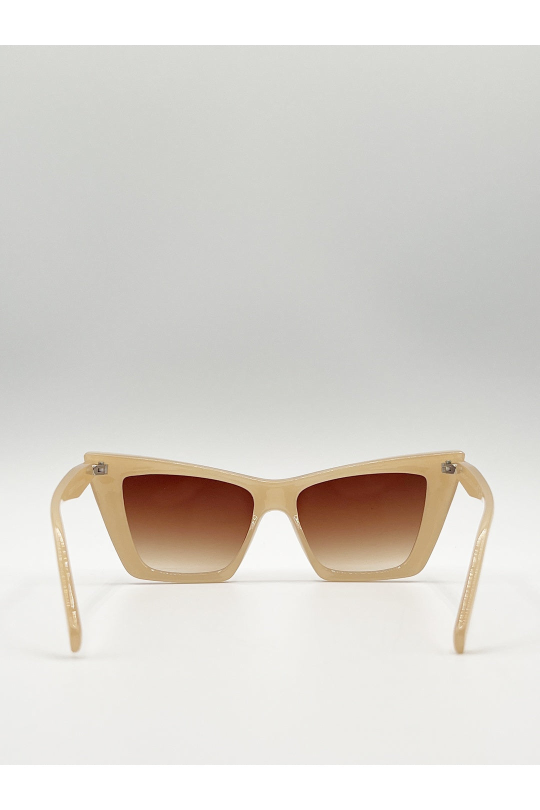 Brown Oversized Angular Cateye Sunglasses, Image 5 of 5