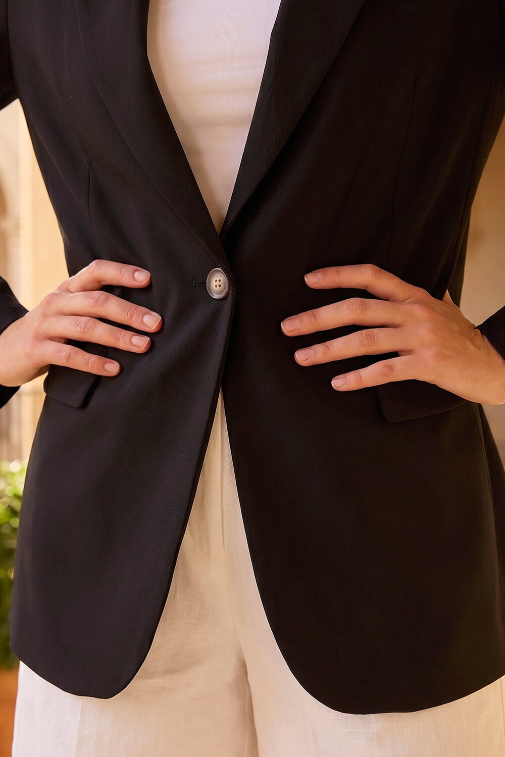 Black Single Breasted Smart Blazer, Image 5 of 4