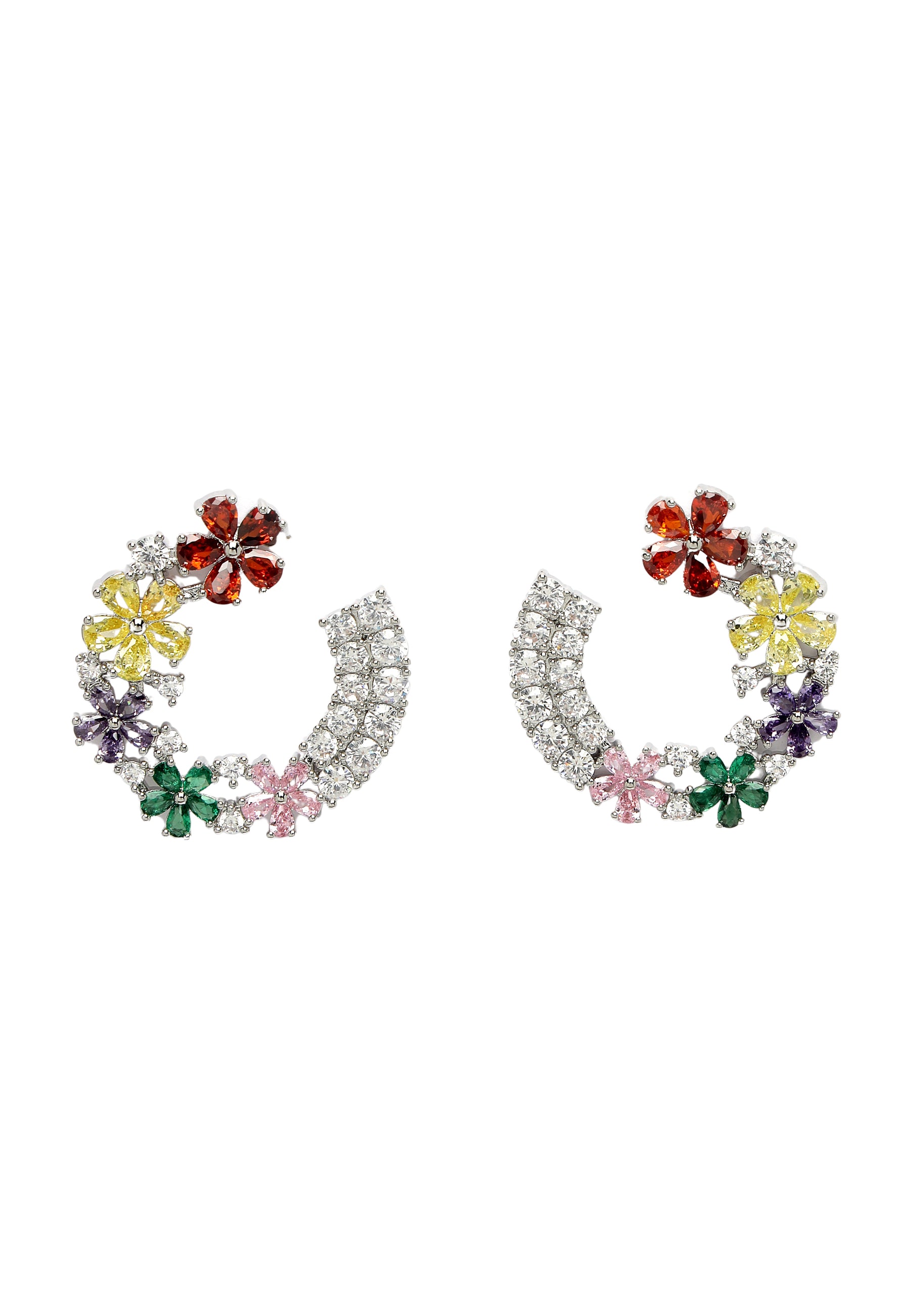 Metallic Diva Collection Dainty Floral Hoops
