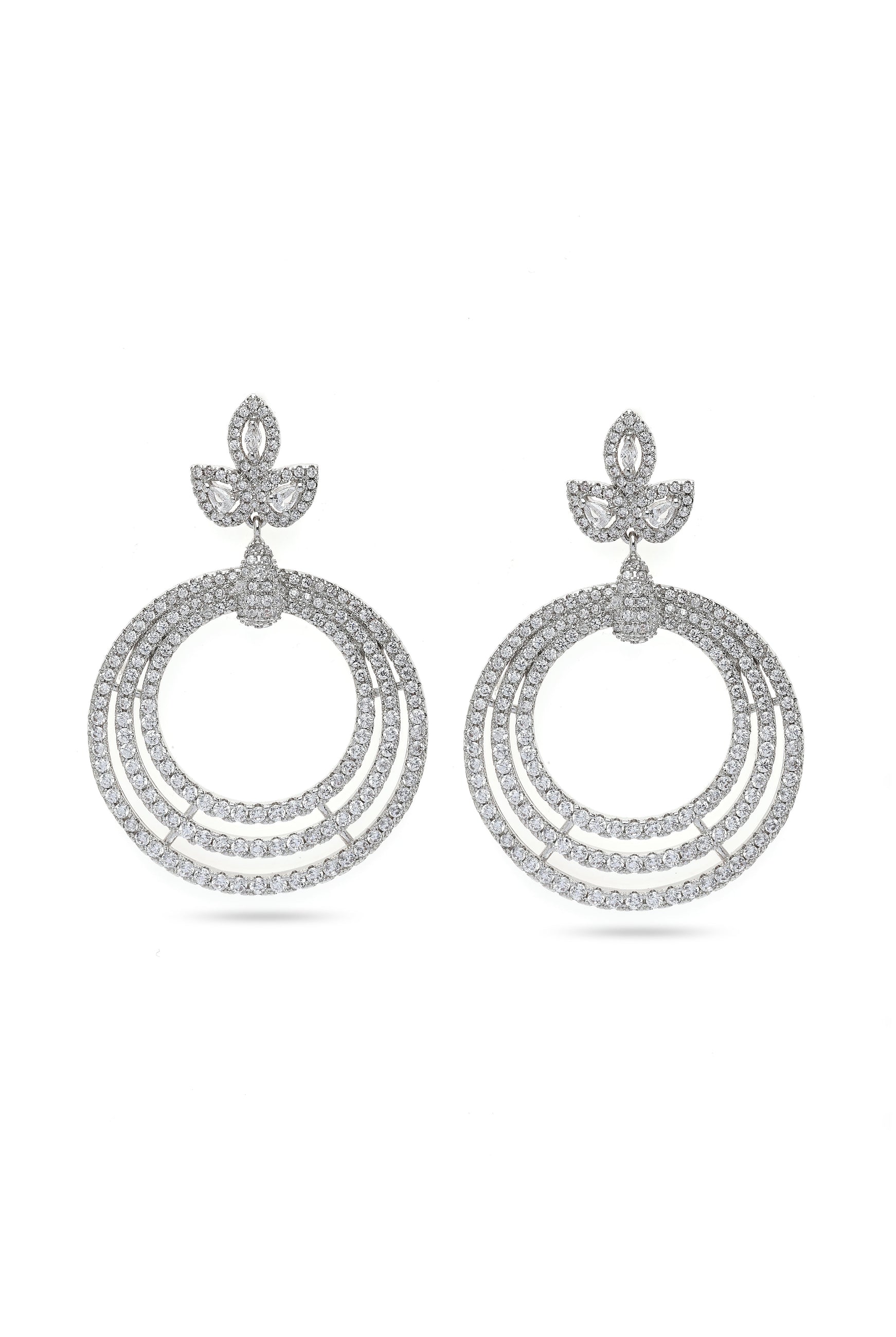Metallic Gleaming Cluster Drop Earrings
