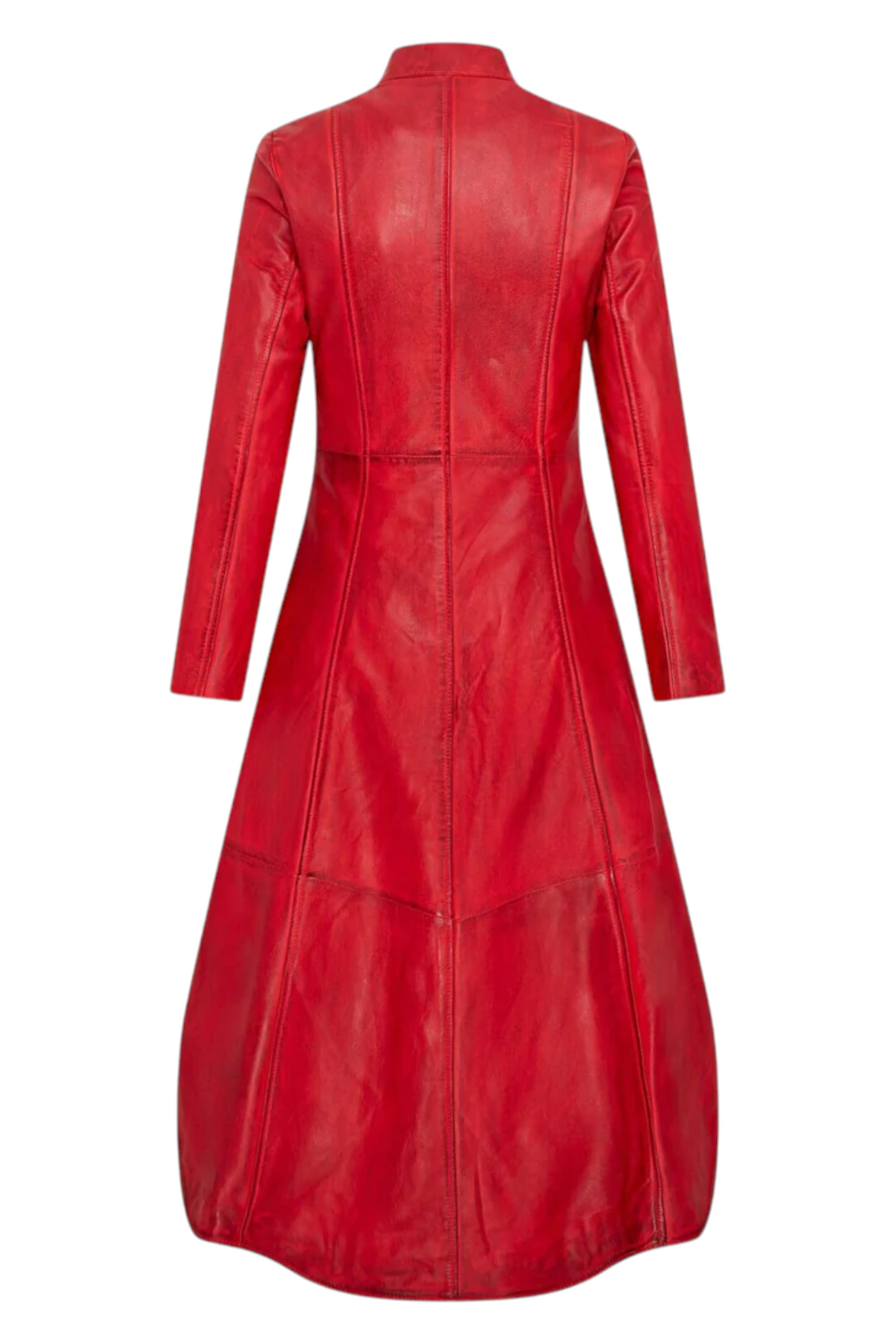 Red Gothic Full Edwardian Leather Coat, Image 5 of 5