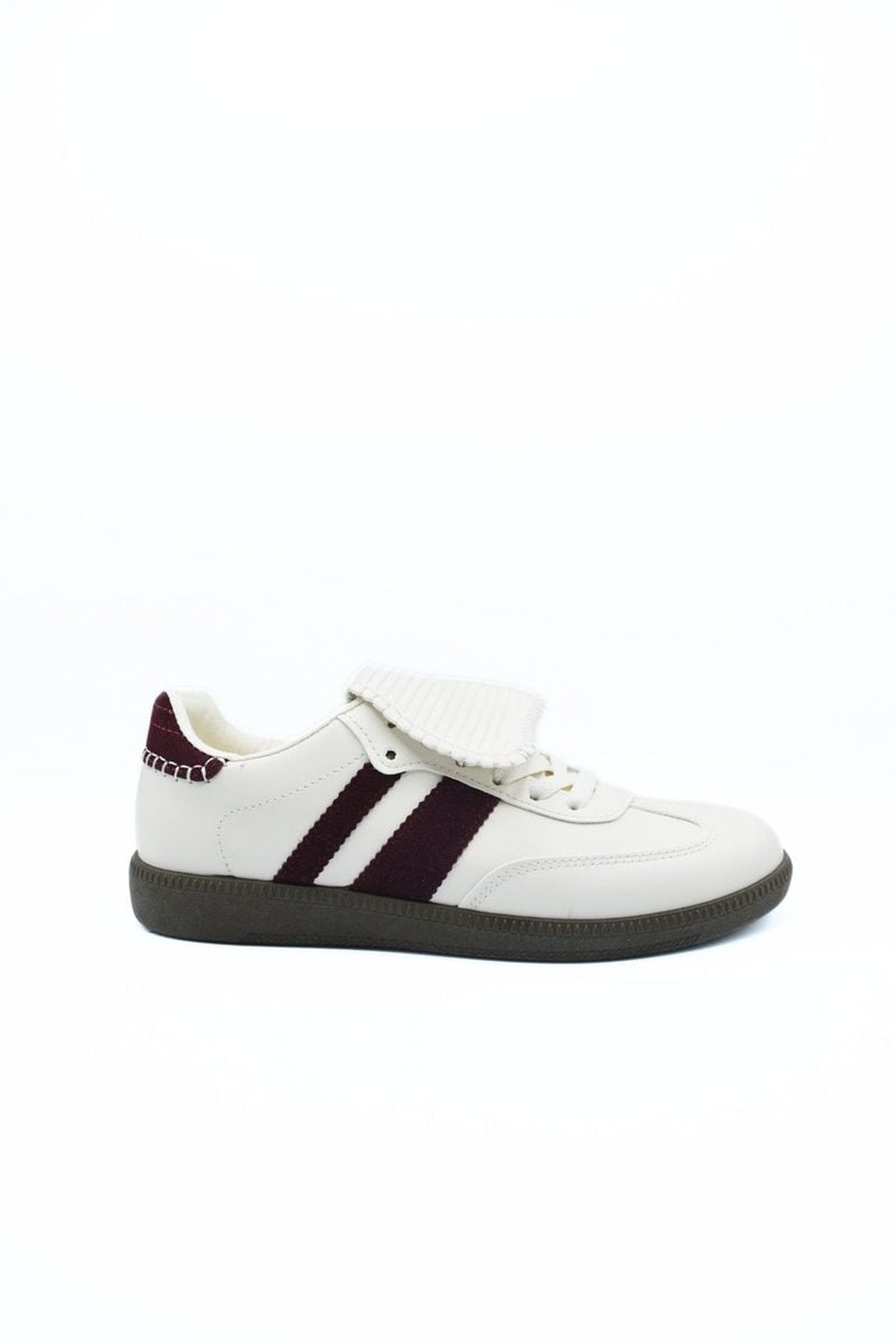 Beige iKrush Beige Johanna Lace-up Flip Tongue Round Toe Trainers, Image 3 of 4