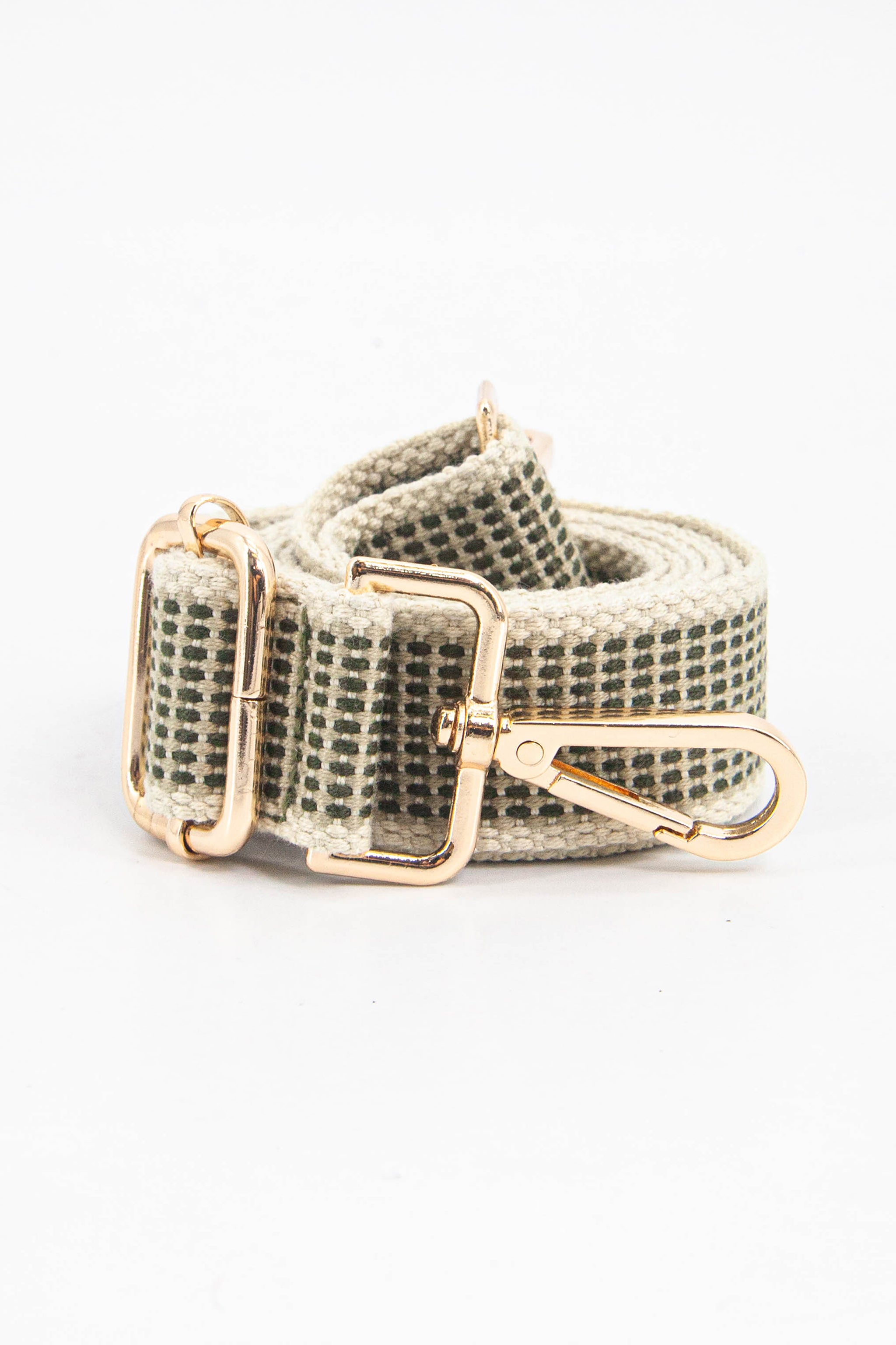 Khaki Rattan Woven Wide Bag Strap, Image 3 of 4