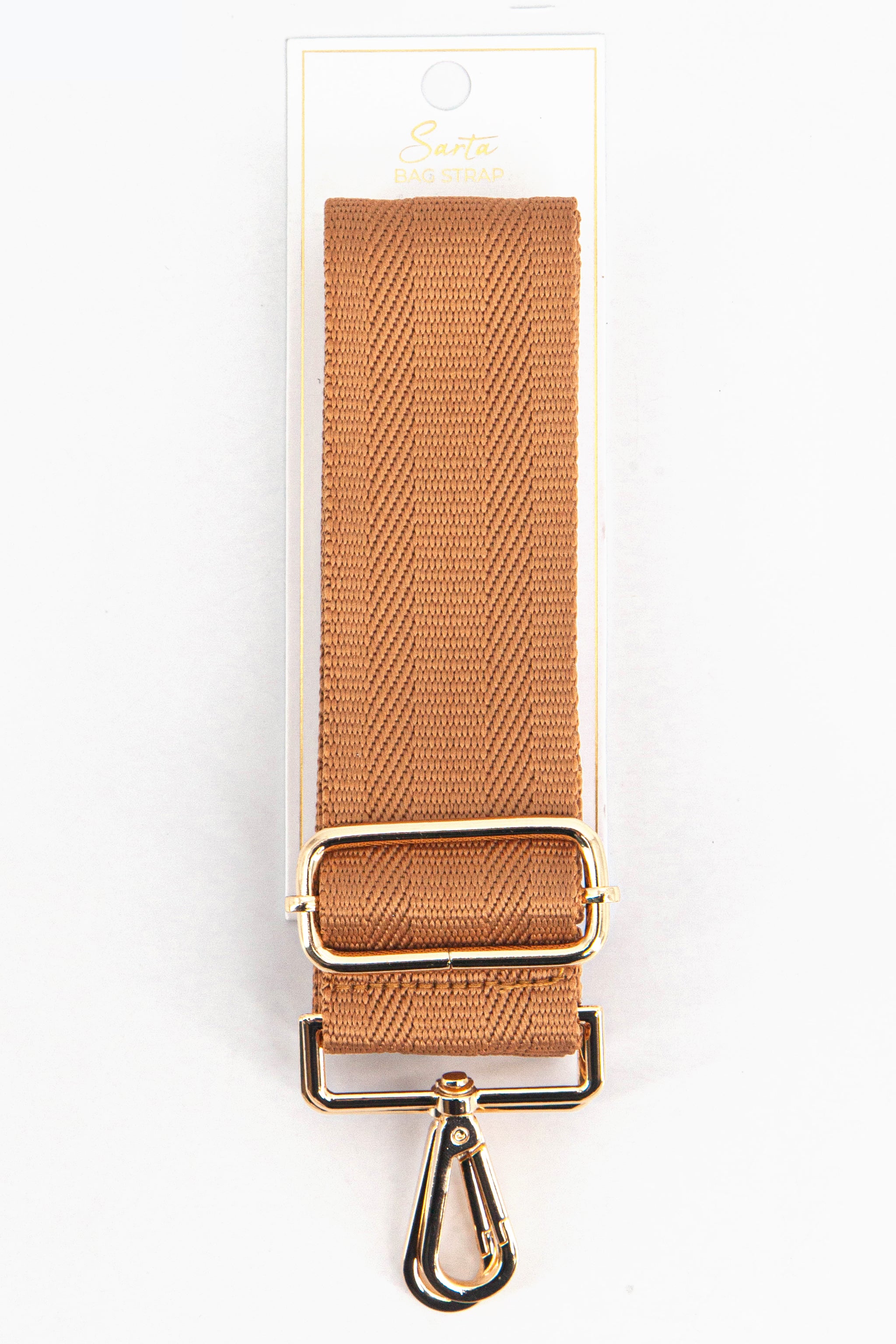 Tan Sarta Tan Plain Woven Wide Bag Strap, Image 4 of 4