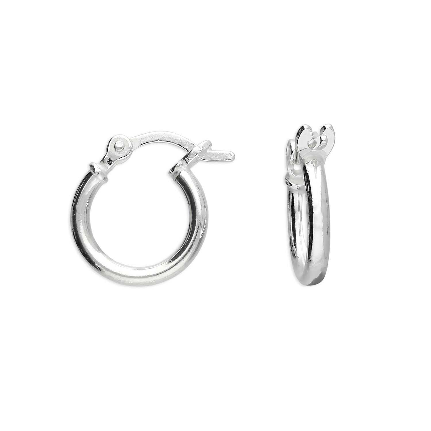 Silver Sterling Silver 12mm Sleeper Creole-Hinged Hoop Earrings, Image 1 of 1