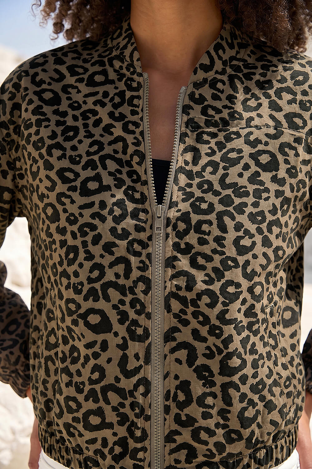 Coffee Dusk Animal Print Bomber Jacket, Image 5 of 4