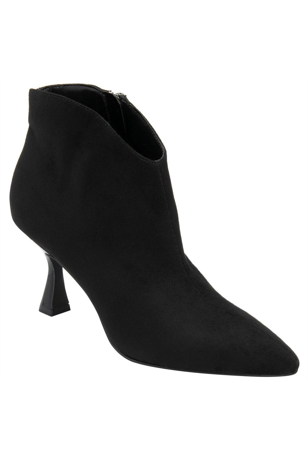 Black Amelia Faux Suede Kitten Heel Ankle Boots, Image 3 of 5