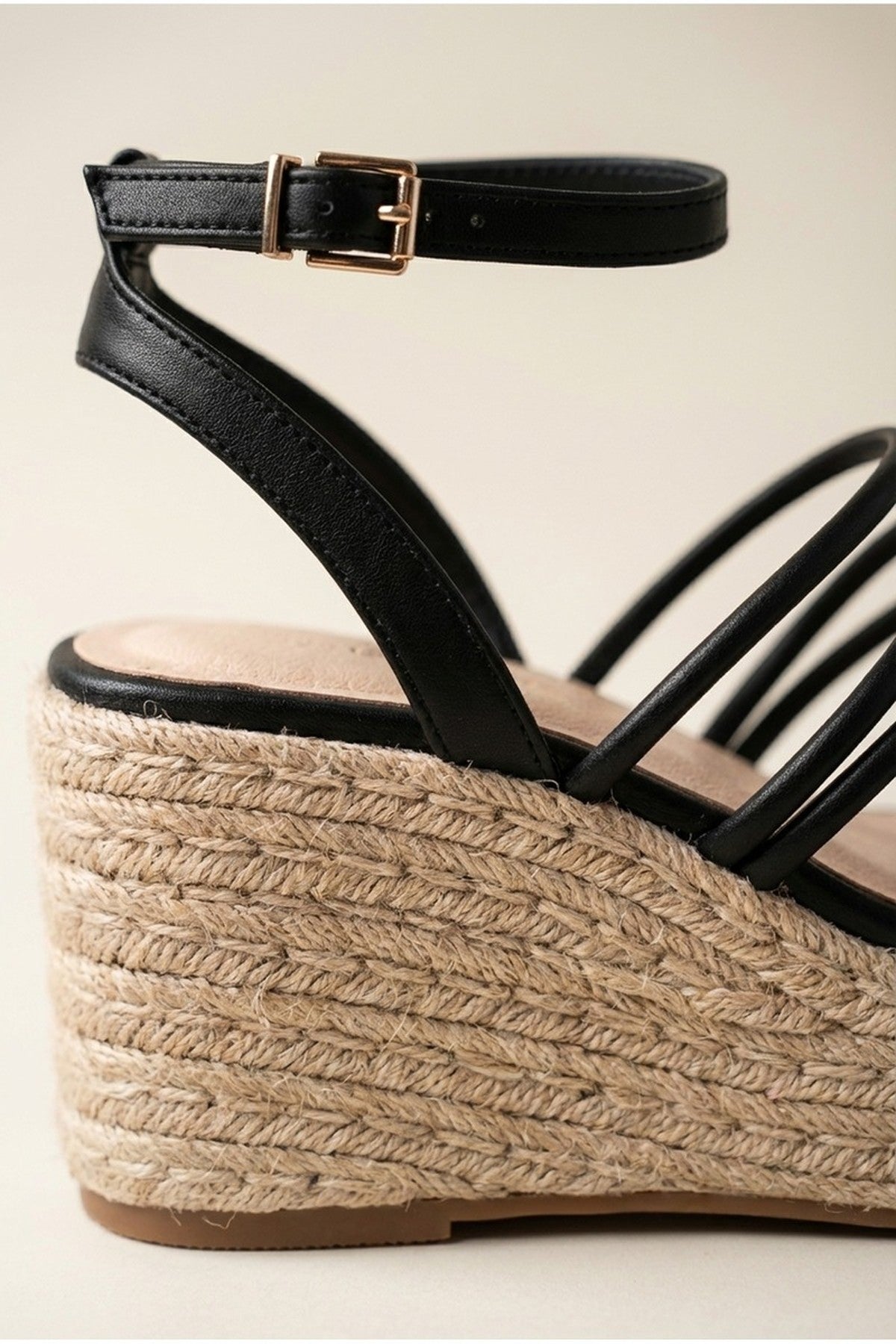 Black iKrush Black Olivia Womens Strappy Espadrille Platform Sandals, Image 8 of 8