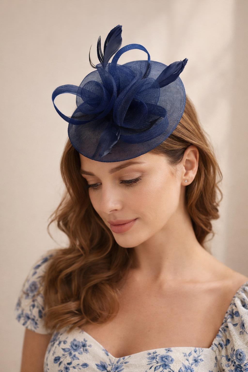 Pink Floral Fascinator With A Wide Base
