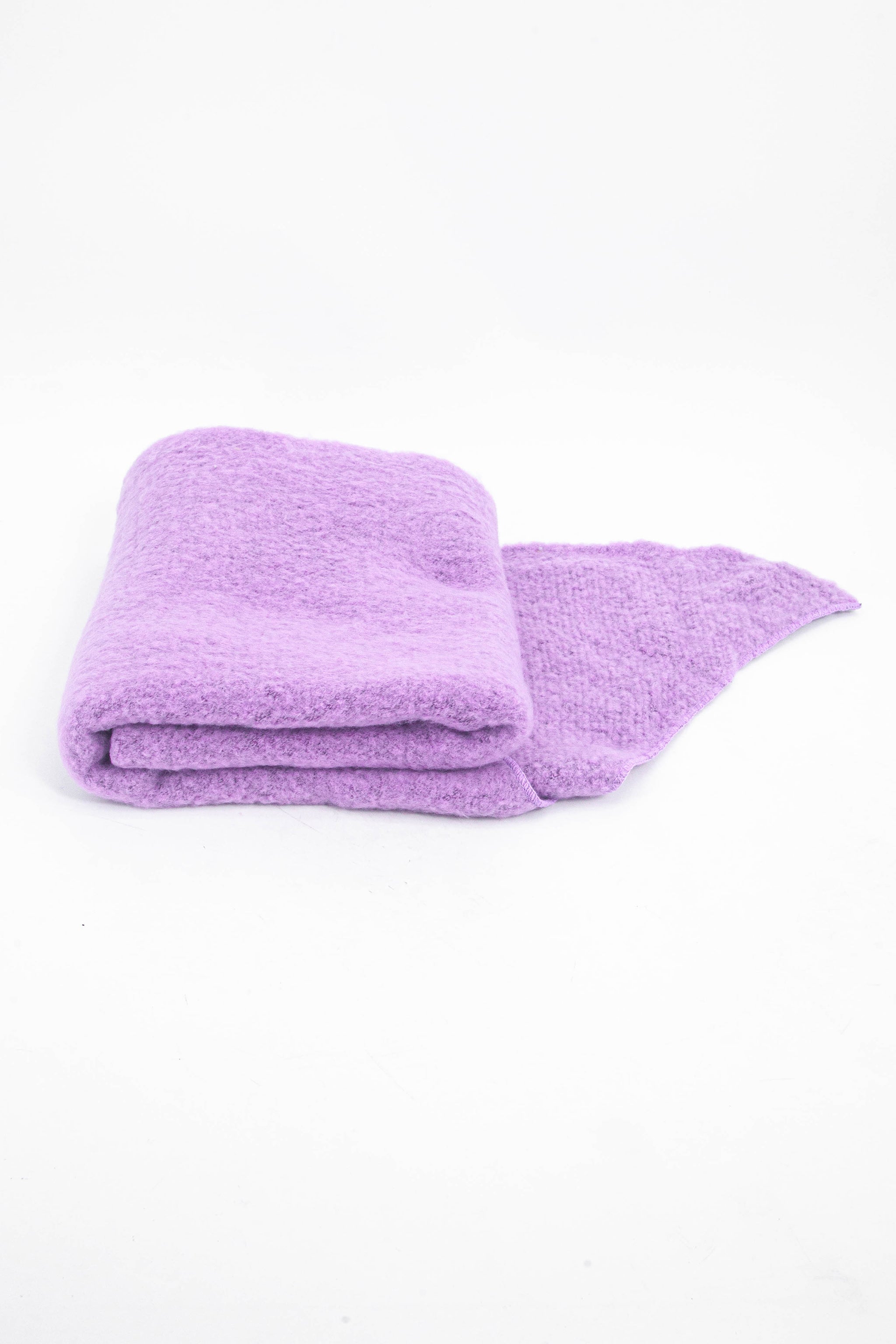 Lilac Plain Heavyweight Asymmetric Winter Scarf, Image 2 of 4