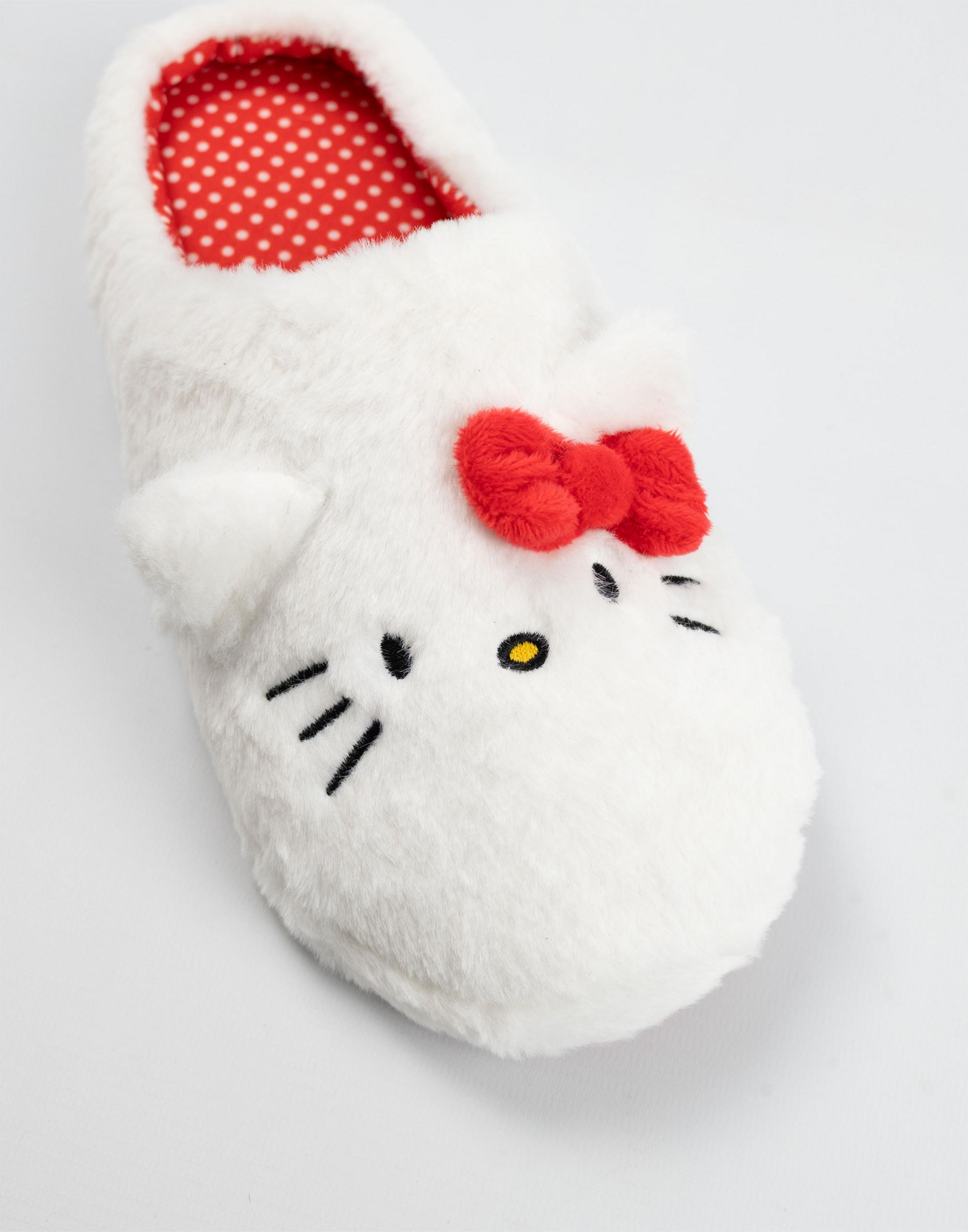 White Hello Kitty Character Face UK Slippers, Image 6 of 6