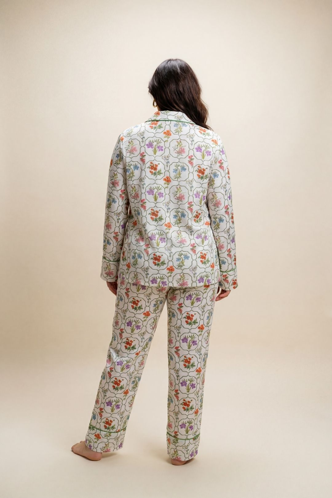 Multi Floral Modal Pyjama Trouser Set, Image 3 of 4