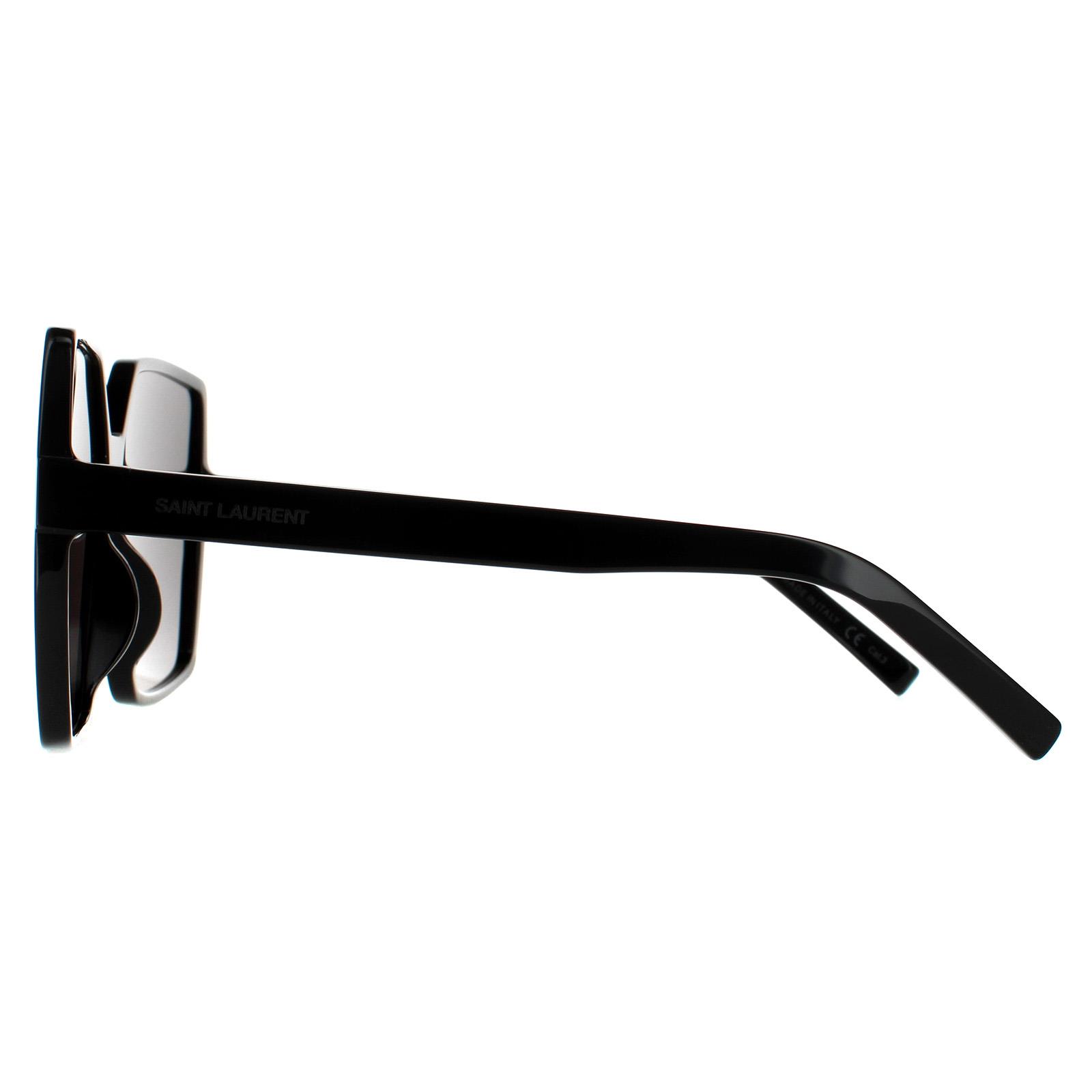 Black Saint Laurent Black Square Black Grey Sunglasses, Image 3 of 6