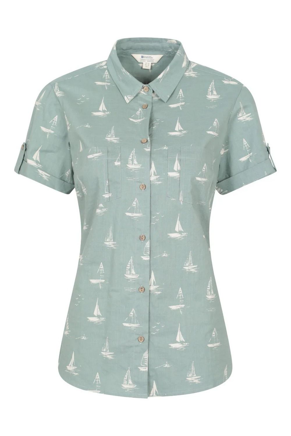 Khaki Coconut Sailboat Short Sleeved Shirt, Image 1 of 4