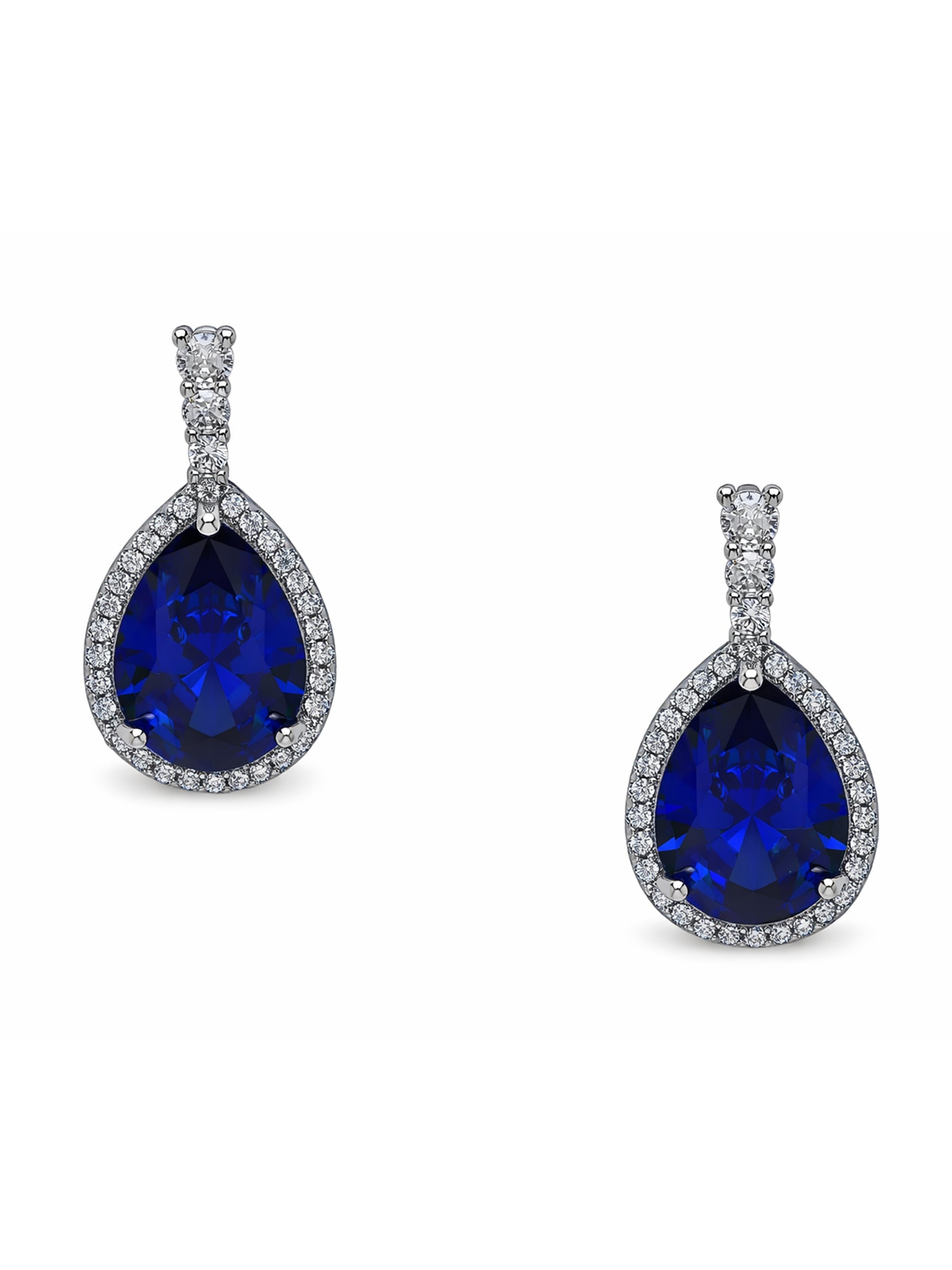 Pink Halo Teardrop Sparkle Drop Earrings