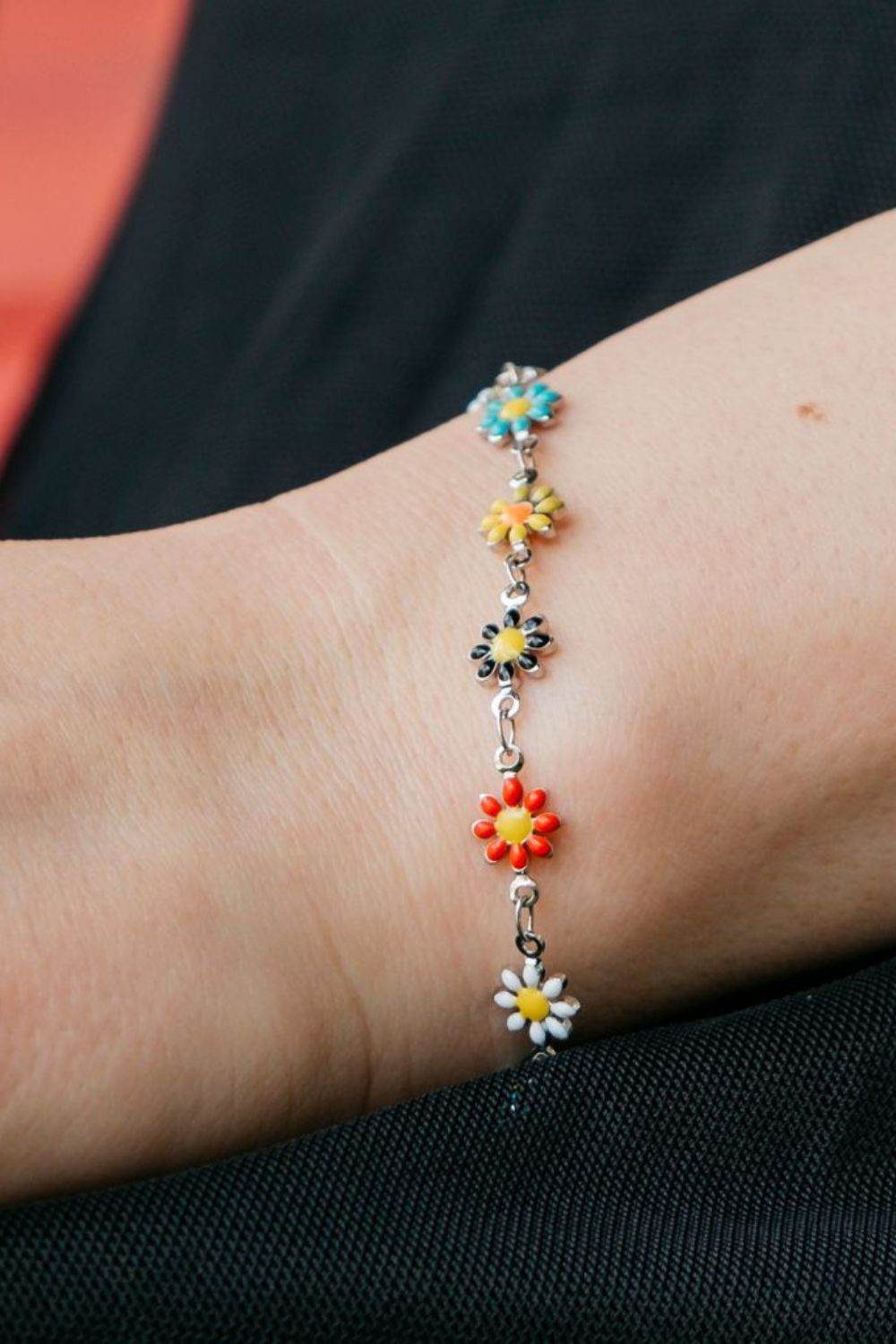 Multi Sunflower Charm Boho Bracelet, Image 2 of 2