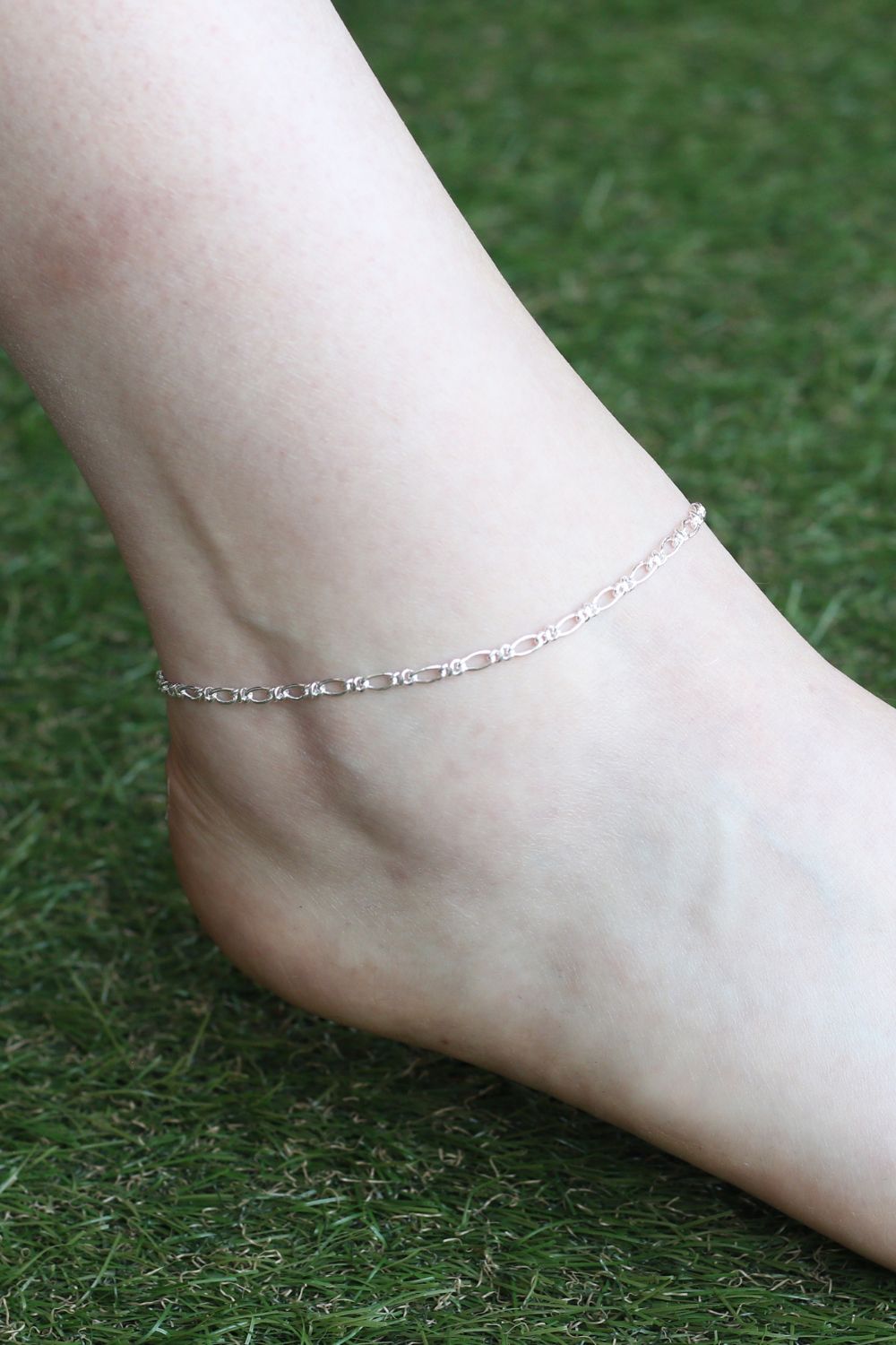 Silver Pure Silver Braided Slim Indie Boho Silver Indian Payal Anklet, Image 1 of 1