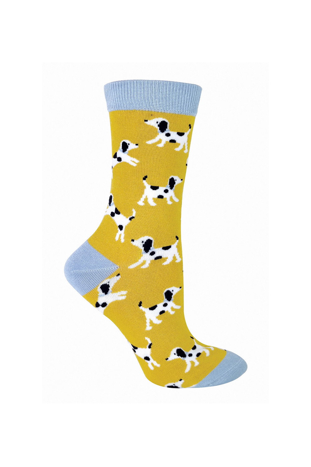Yellow 1 Pack Ladies Novelty Dog Pattern Bamboo Socks, Image 1 of 5