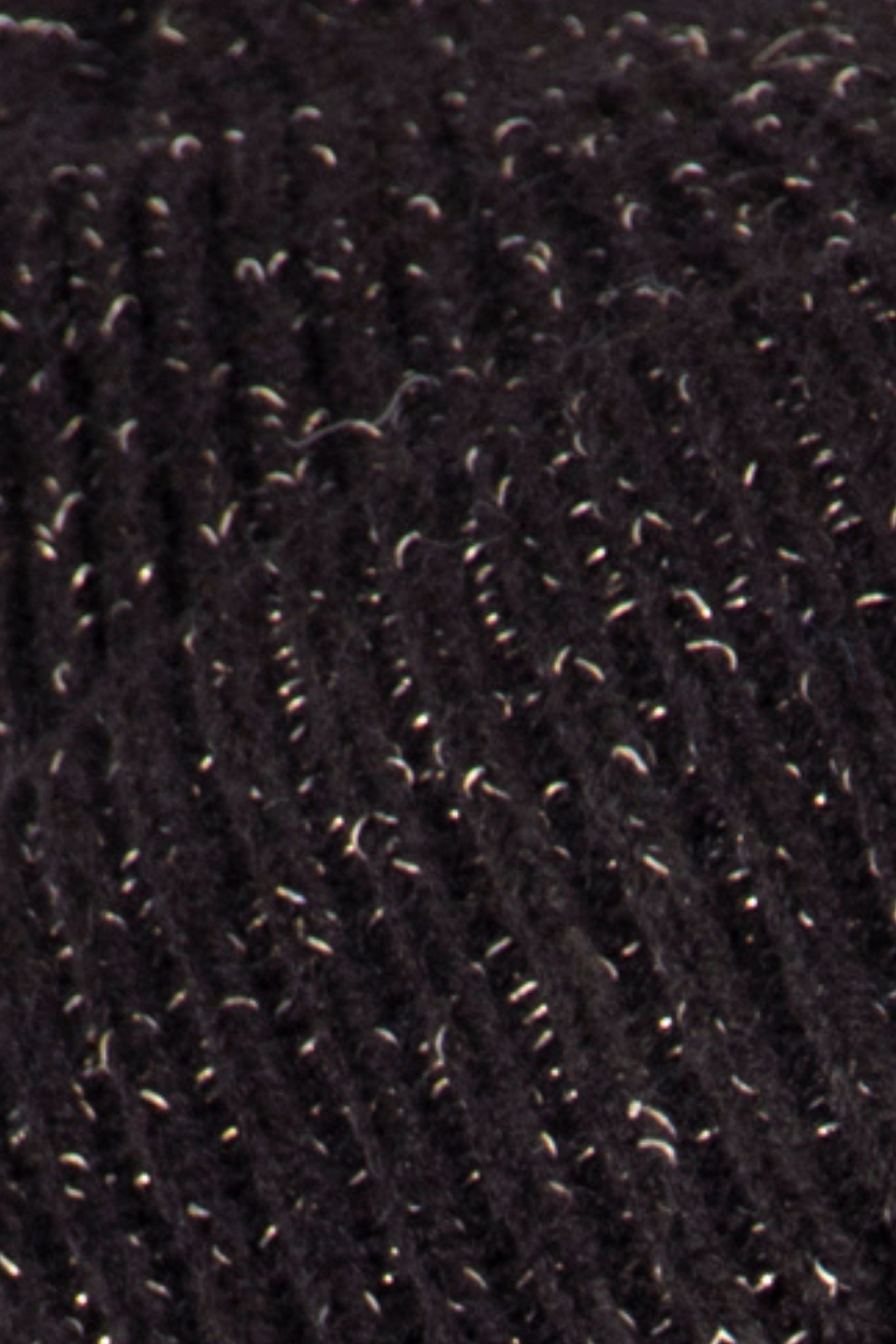 Black Glitter Knitted Winter Beanie Hat, Image 2 of 2