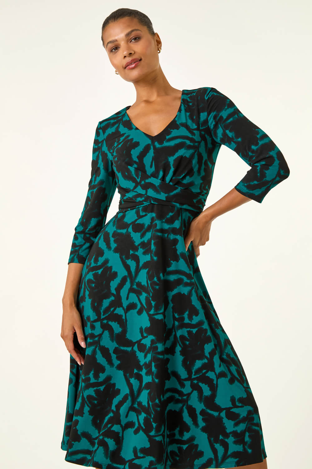 Midi Dress Floral Wrap Teir