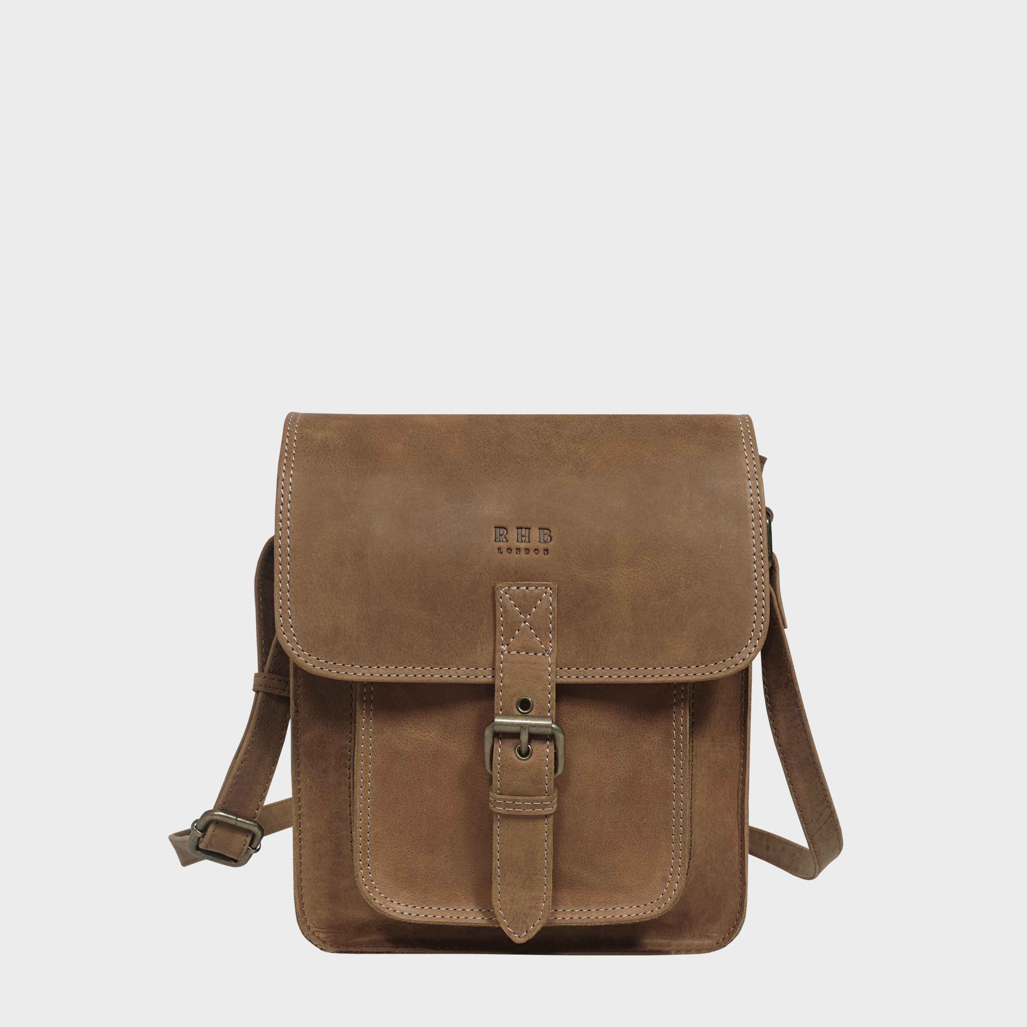 Tan 'CAROLYN' Real Leather iPad Tablet Crossbody Bag, Image 1 of 5