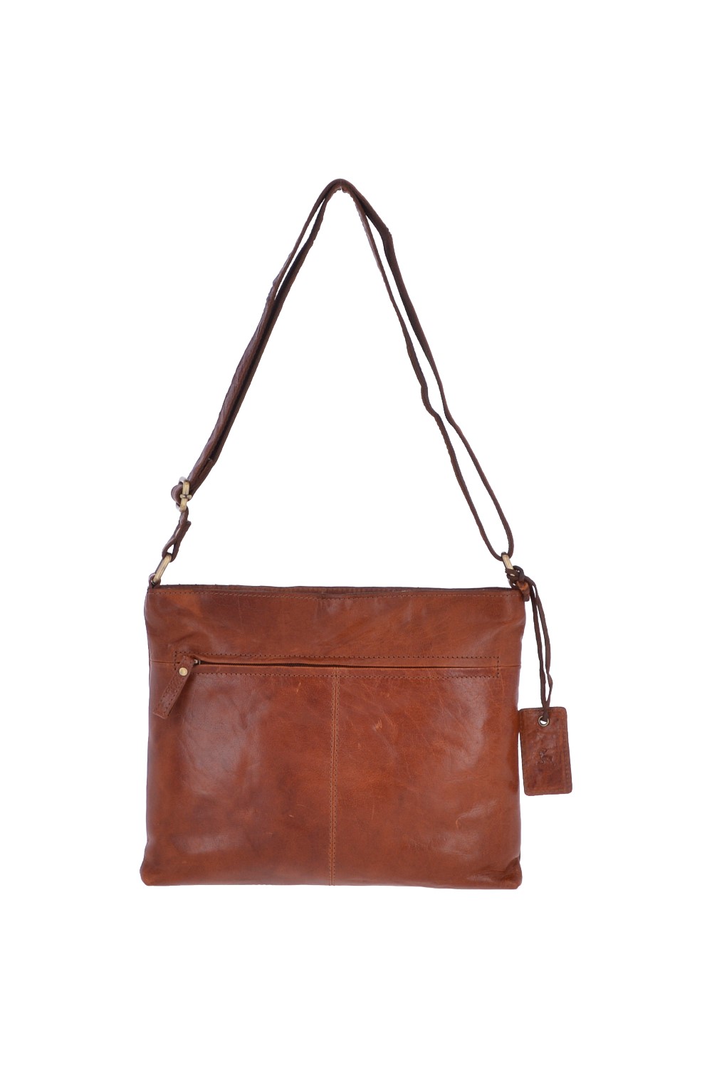 Tan Real Leather Vintage Medium Shoulder Bag, Image 4 of 4