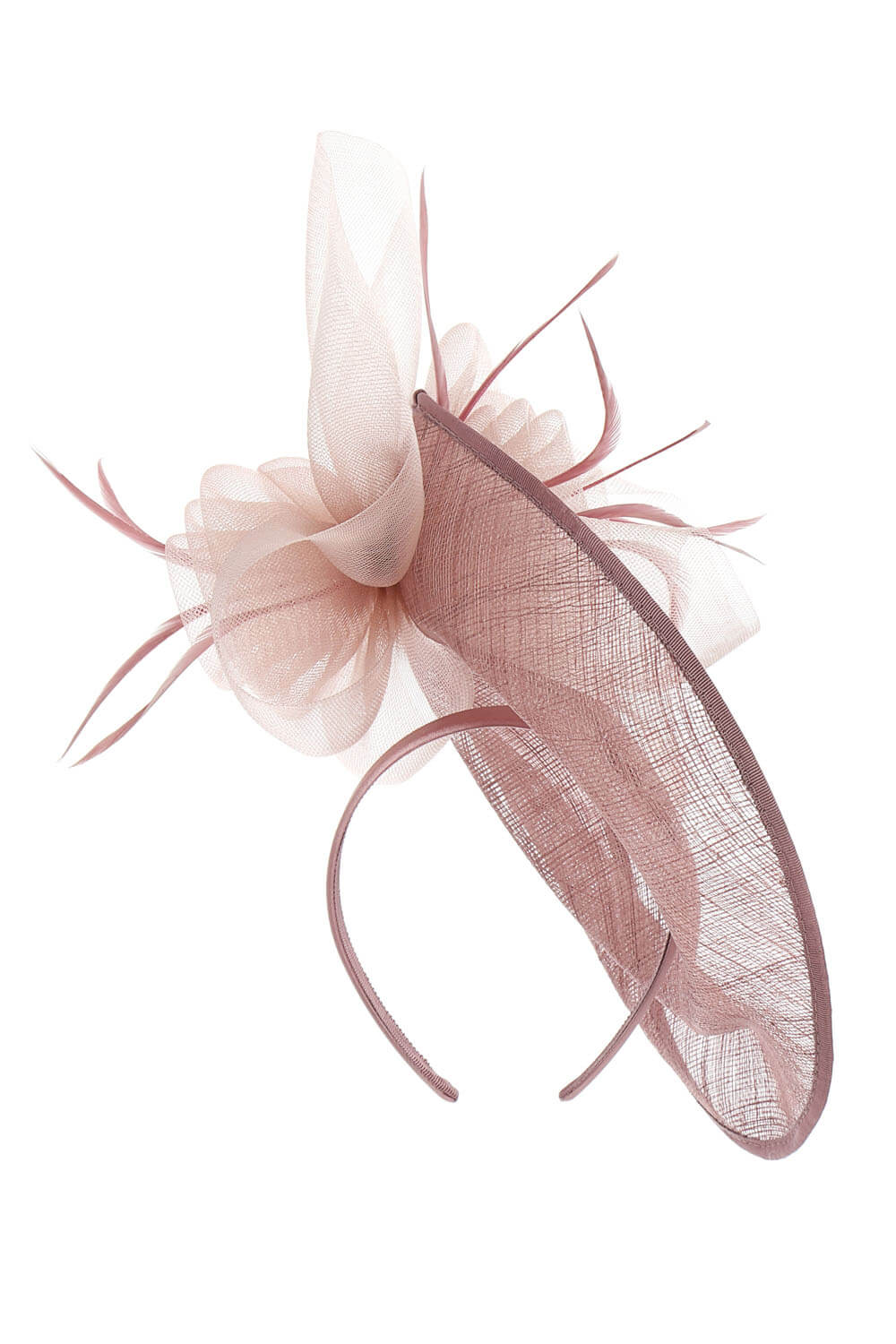 Rose Curved Sinamay Disc Fascinator, Image 4 of 3