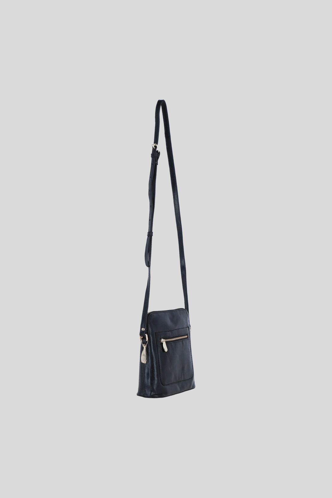 Black Genuine Leather Crossbody Bag with Adjustable Strap, Image 5 of 5