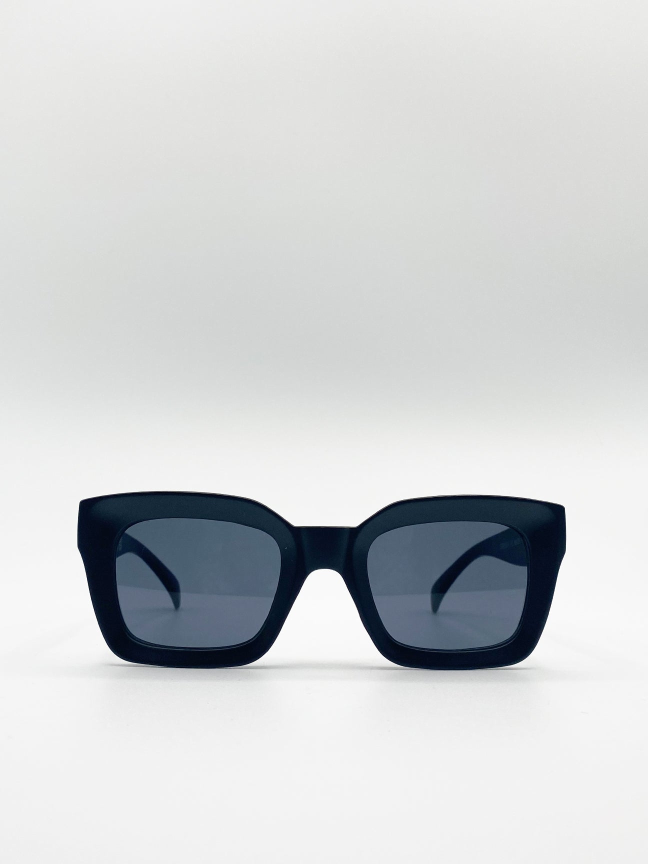 Black SVNX Black Plastic Oversized Frame Square Sunglasses, Image 1 of 4