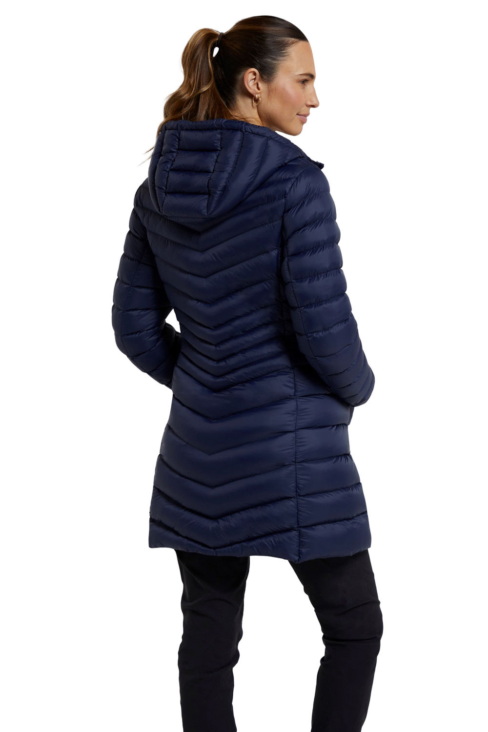 Navy Florence Long Padded Jacket, Image 8 of 8