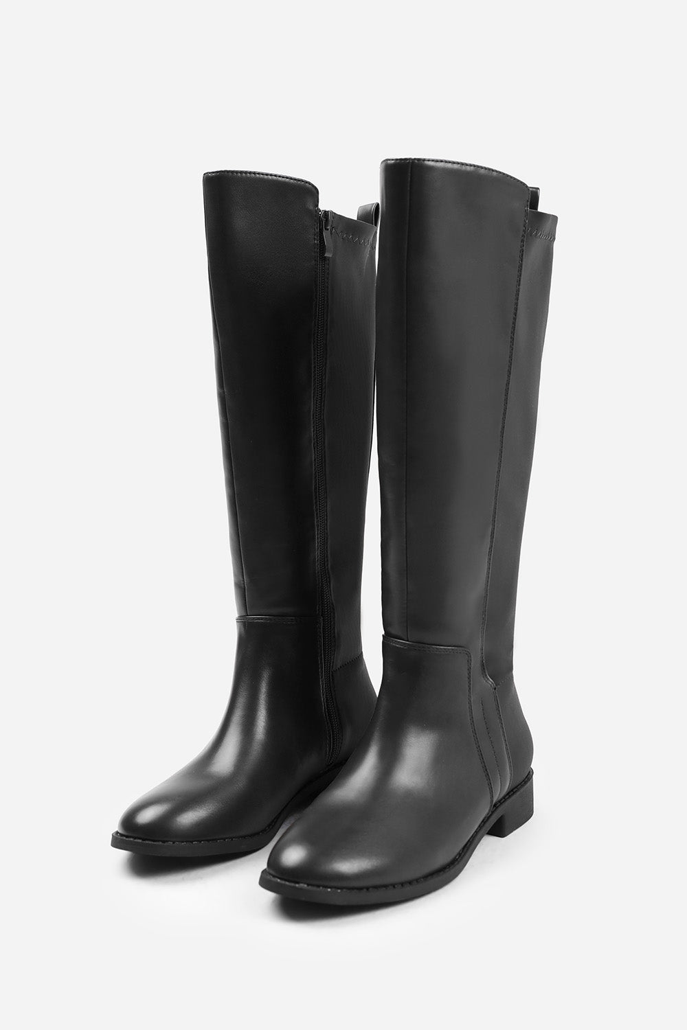 Black 'Parker' Stretch Wide Calf Knee High Boots, Image 3 of 4
