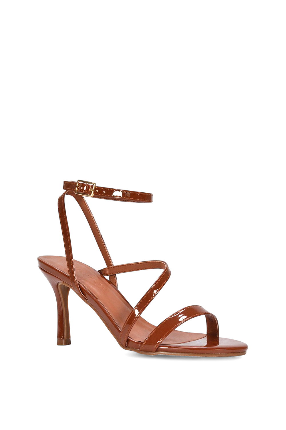 Brown XY LONDON Brown 'Sherry'' Strappy Barely There Stilettos Heel Shoes, Image 2 of 5