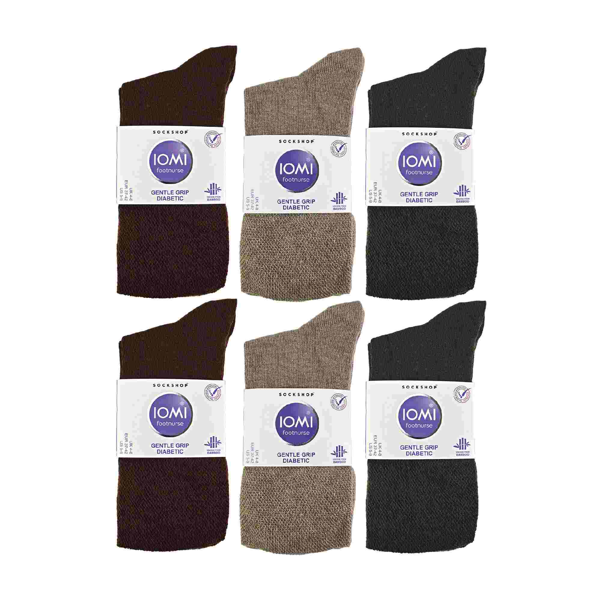 Brown 12 Pairs Diabetic Bamboo Socks, Image 5 of 5