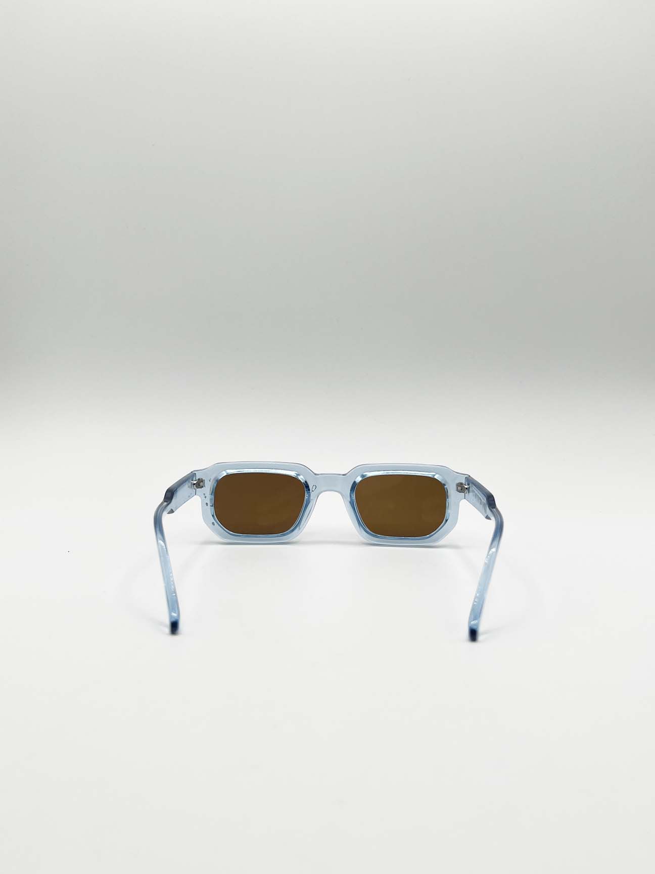 Blue Chunky Retro Square Sunglasses, Image 6 of 6