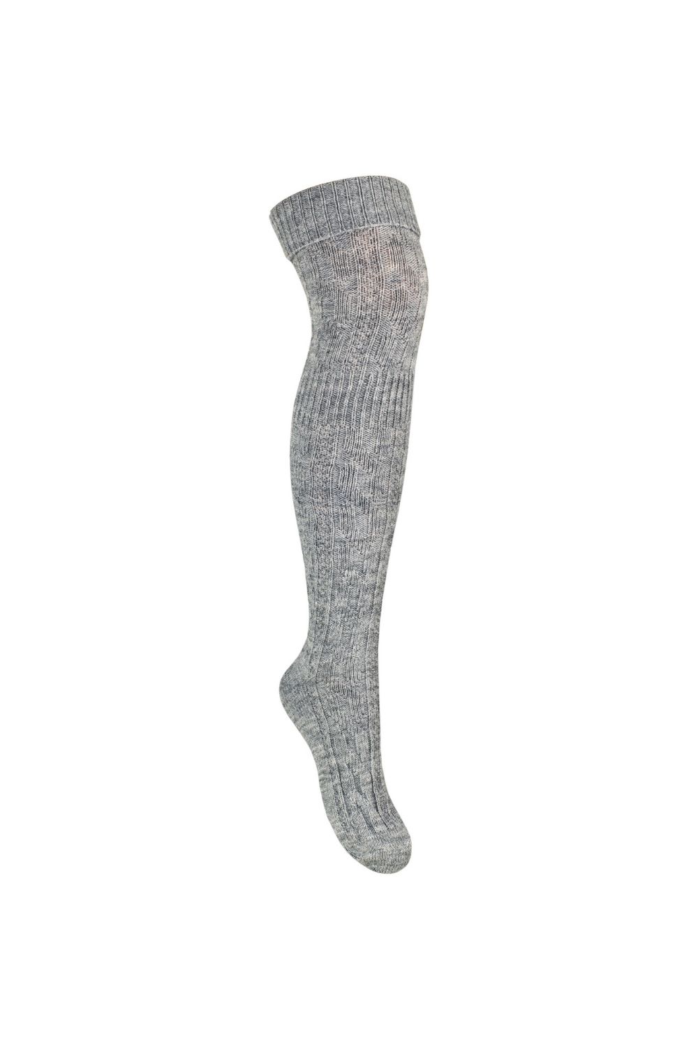 Grey 1 Pack Over The Knee Wool Socks, Image 1 of 5