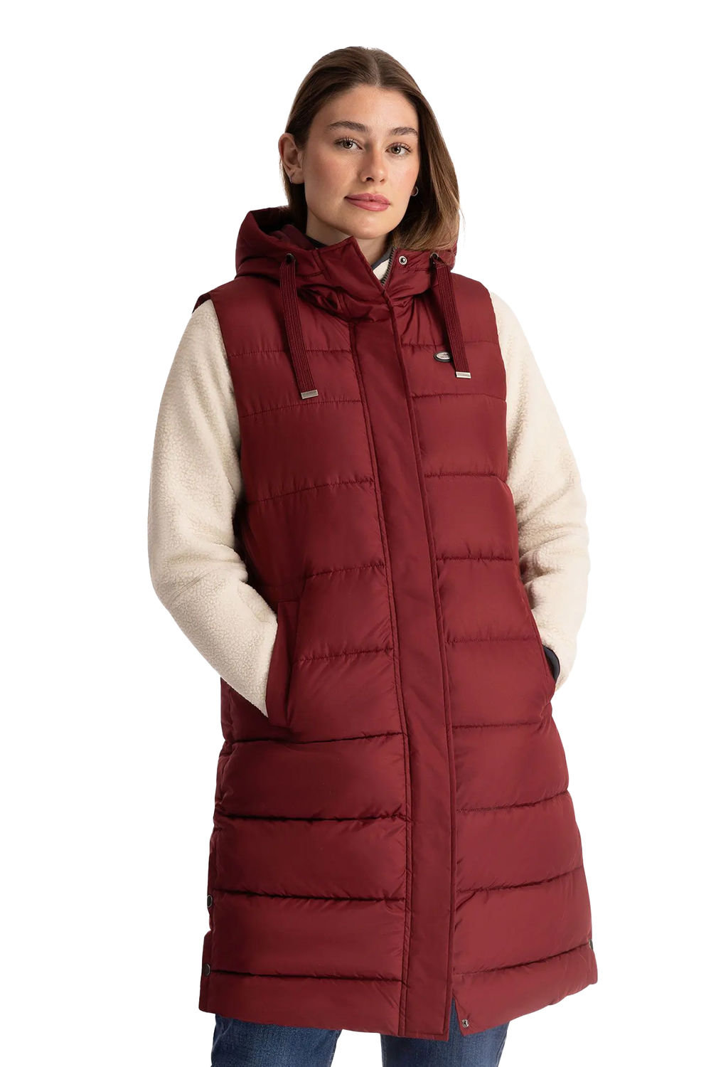 Wine Leona Quilted Gilet, Image 4 of 4