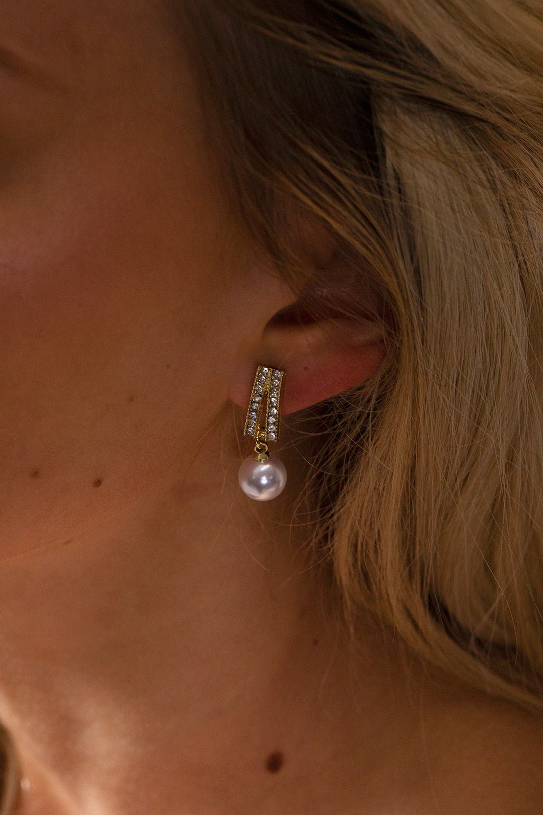 Gold Pearl Drop Earrings - Gift Boxed, Image 1 of 5