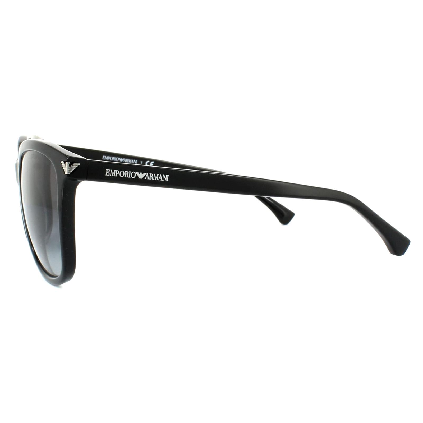 Black Emporio Armani Black Rectangle Black Grey Gradient 4060 Sunglasses, Image 3 of 6