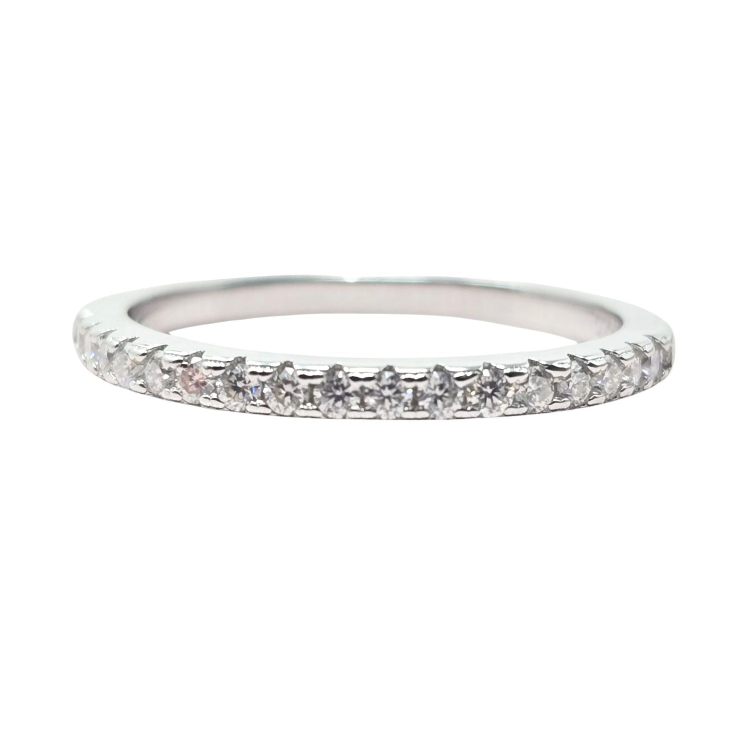 Silver Diamond Moissanite Crystal Sterling Silver Ring, Image 1 of 1