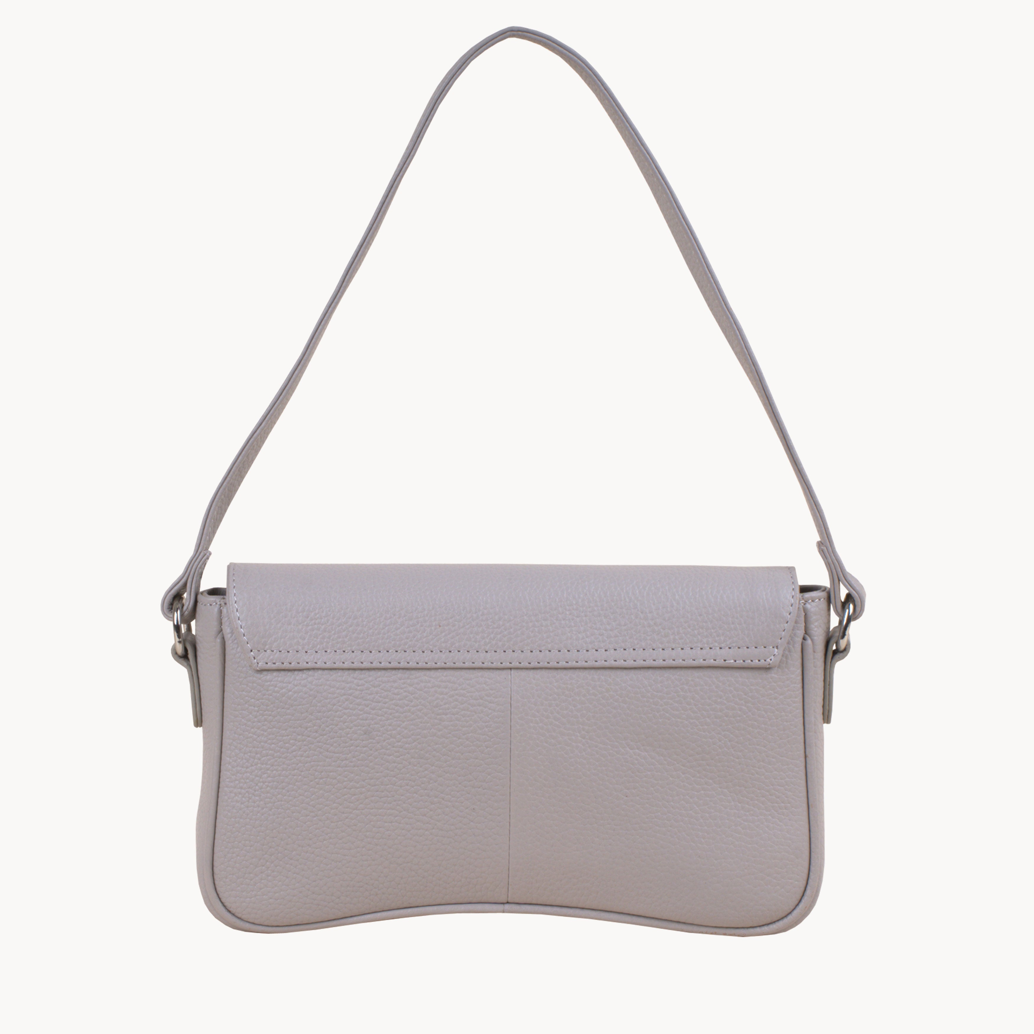 Grey 'BEVERLY' Pebble Grain Real Leather Shoulder Bag, Image 4 of 4