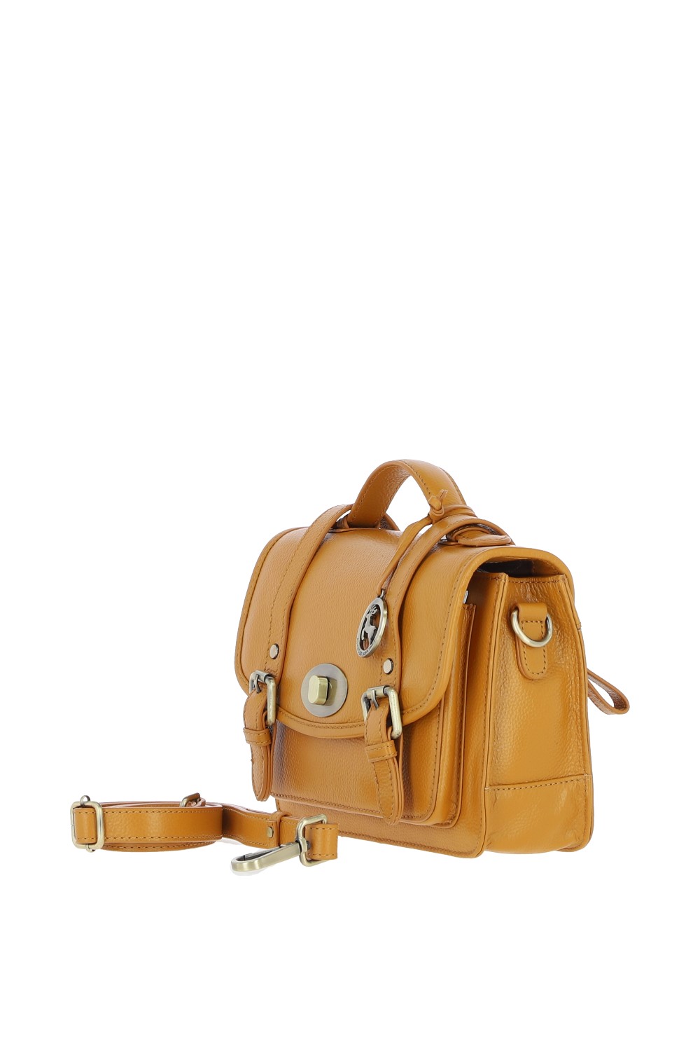 Ochre Stylish Real Leather Large Satchel Bag, Image 2 of 4