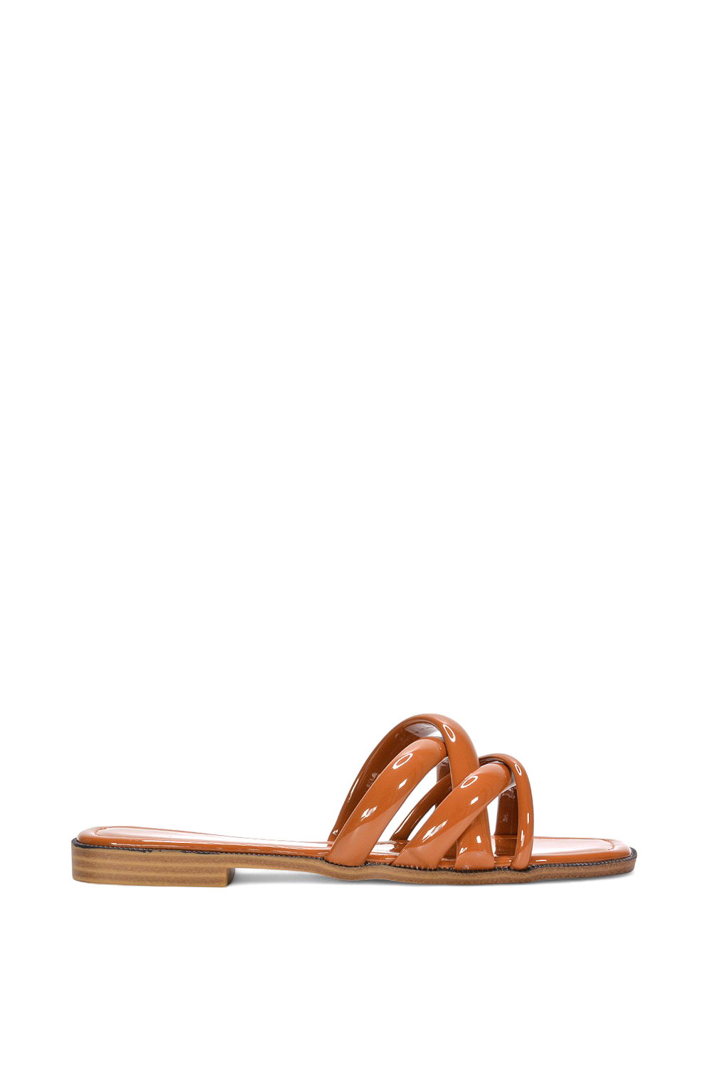 Black 'Fiona' Strappy Flat Open Toe  Sandal Mule Sliders